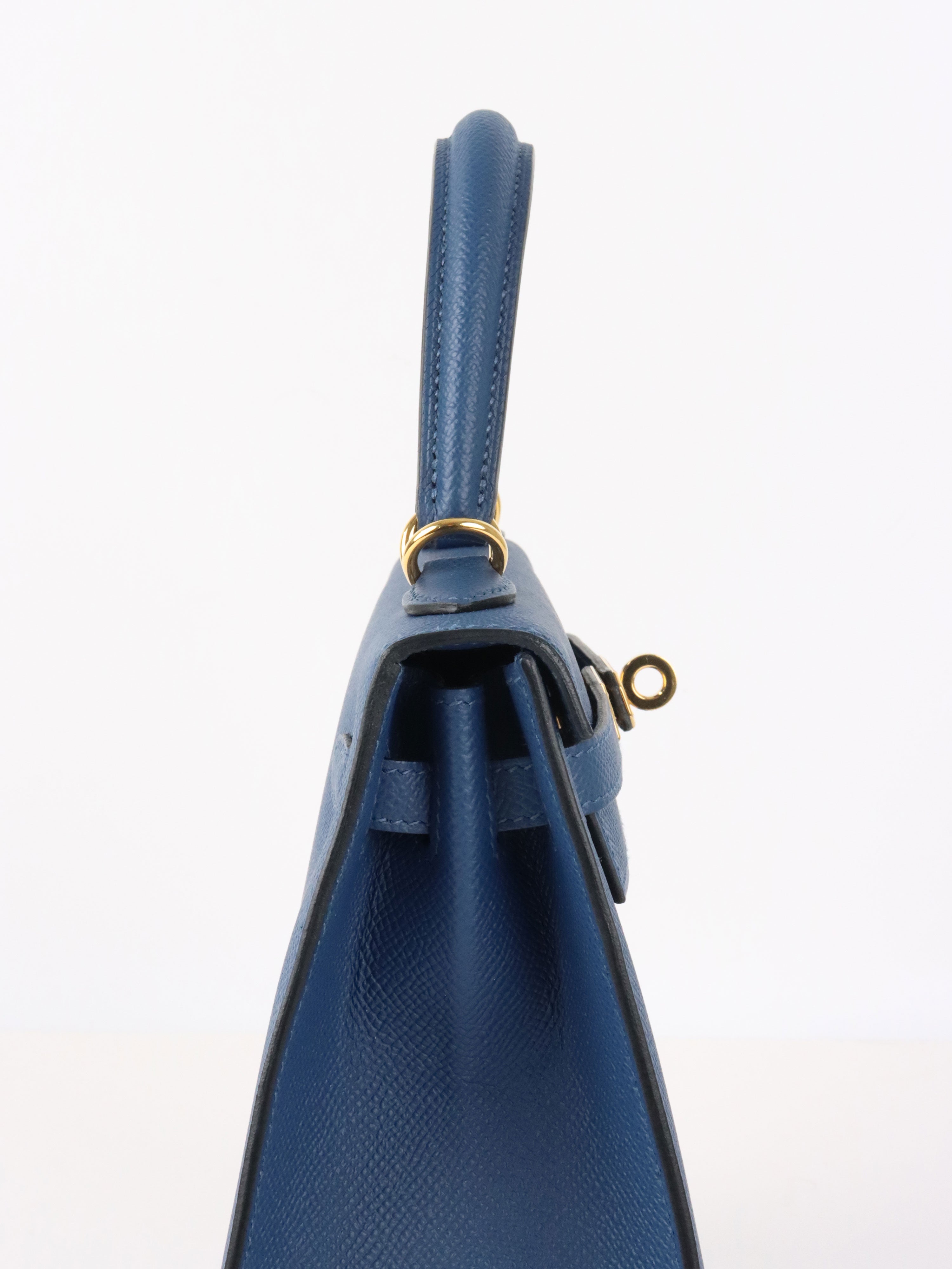 Hermes S4 Deep Blue Kelly 25 Epsom leather GHW Stamp D