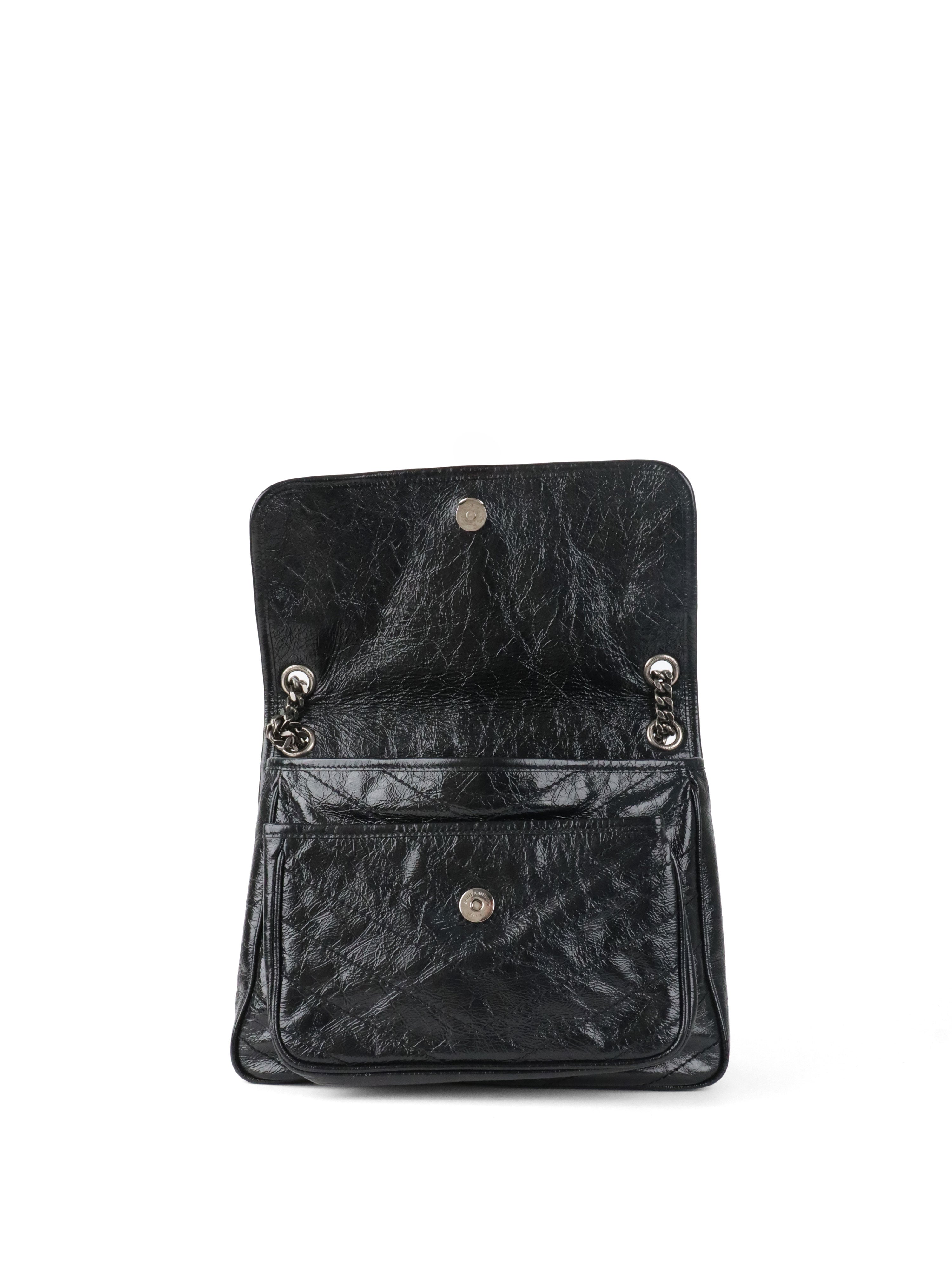 Saint Laurent Black Vintage Leather Medium Nikki Bag