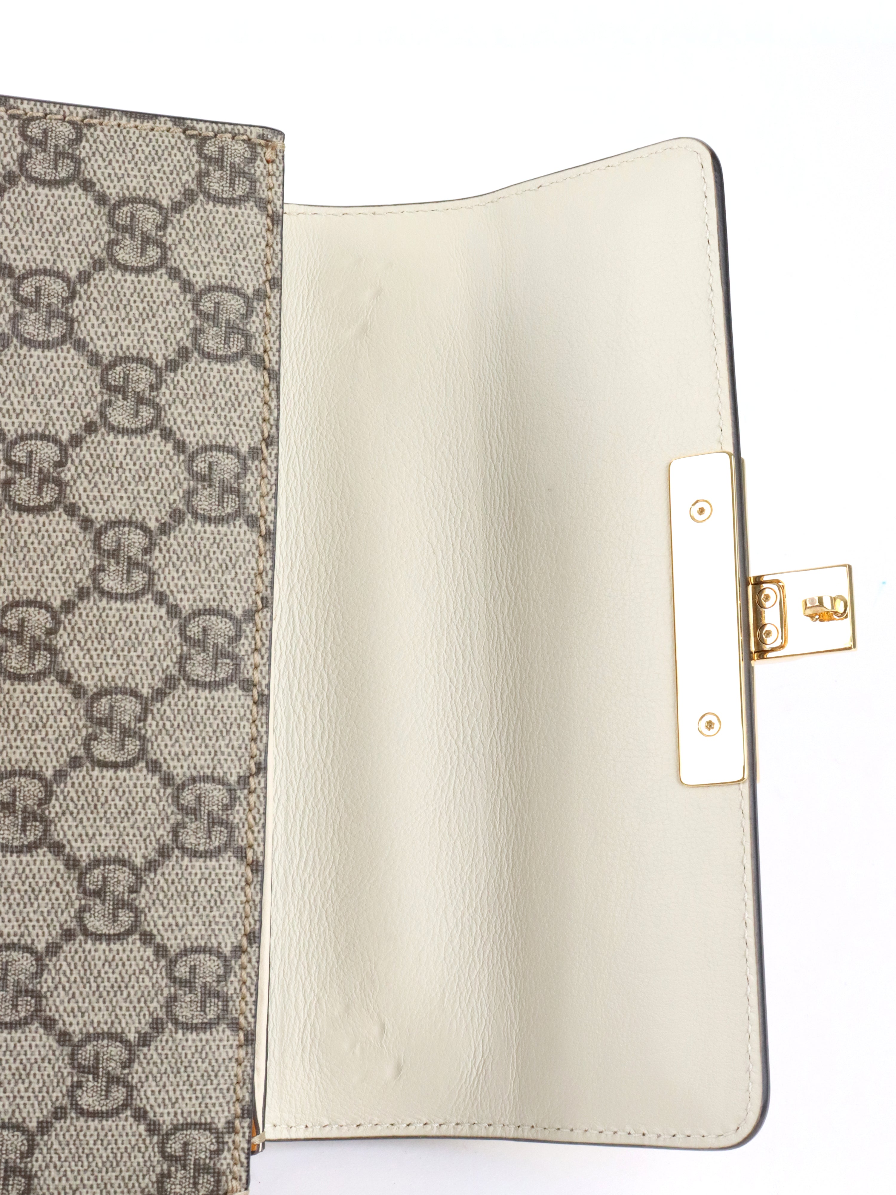 Gucci Small White GG Padlock Shoulder Bag