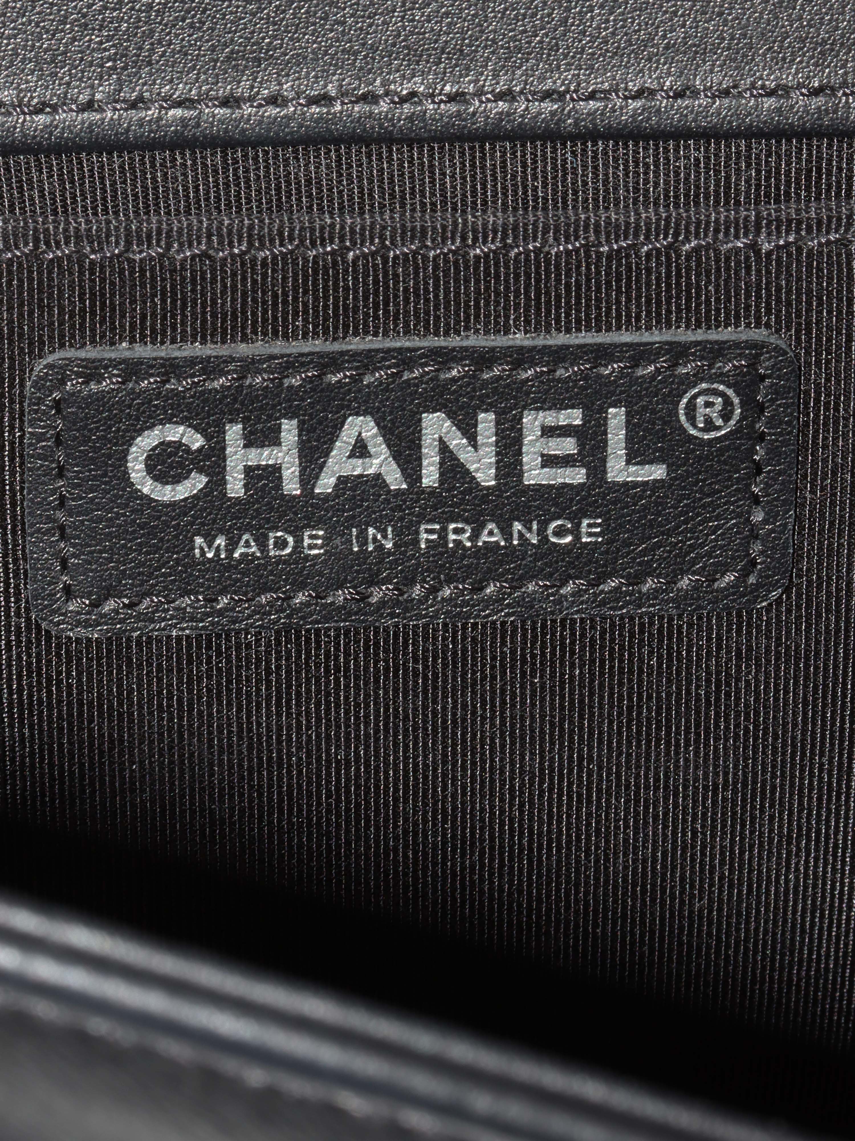 Chanel So Black Medium Lambskin Boy Bag.