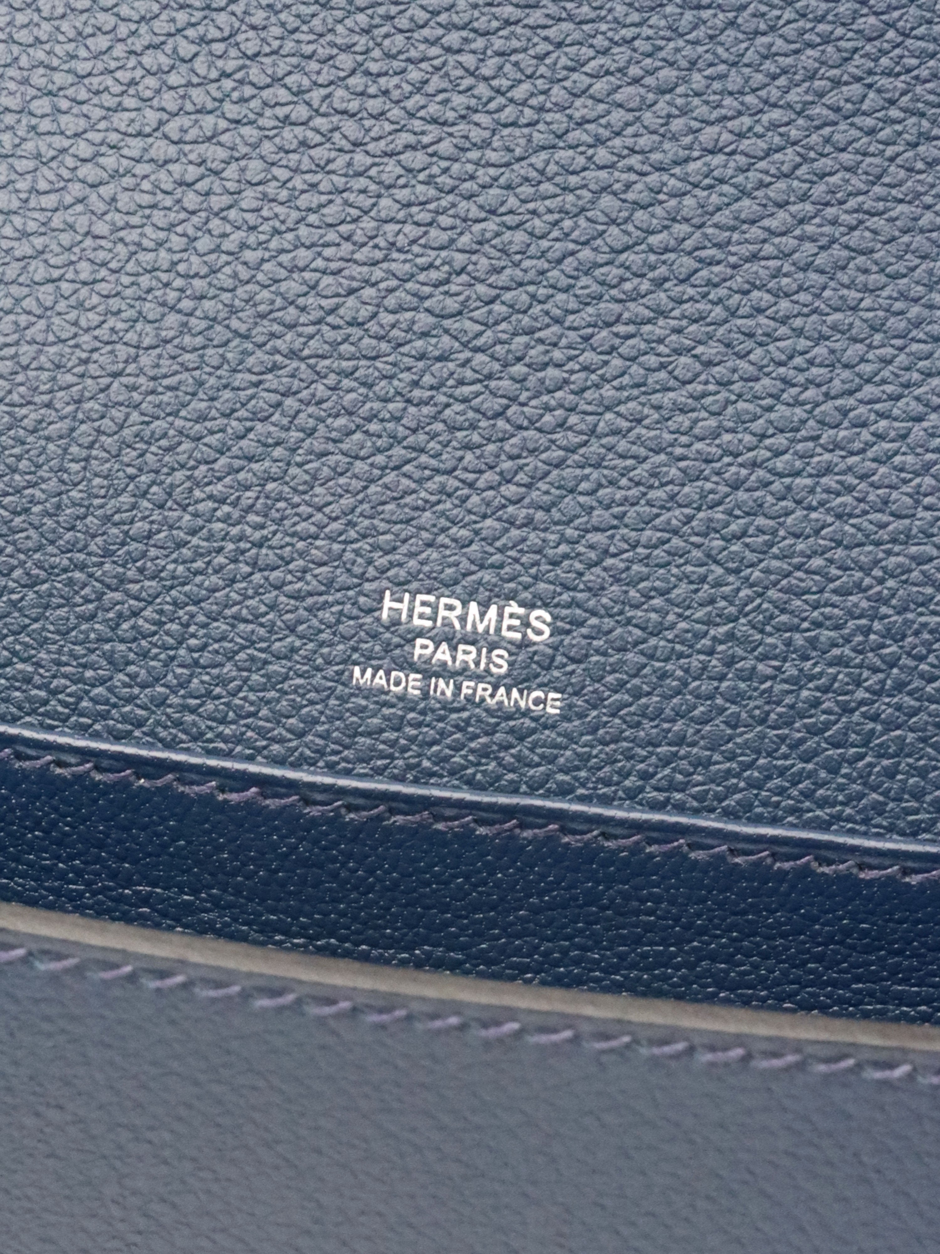 Hermes Mini Roulis 18 7L Bleu De Malte Evercolor Leather Stamp D