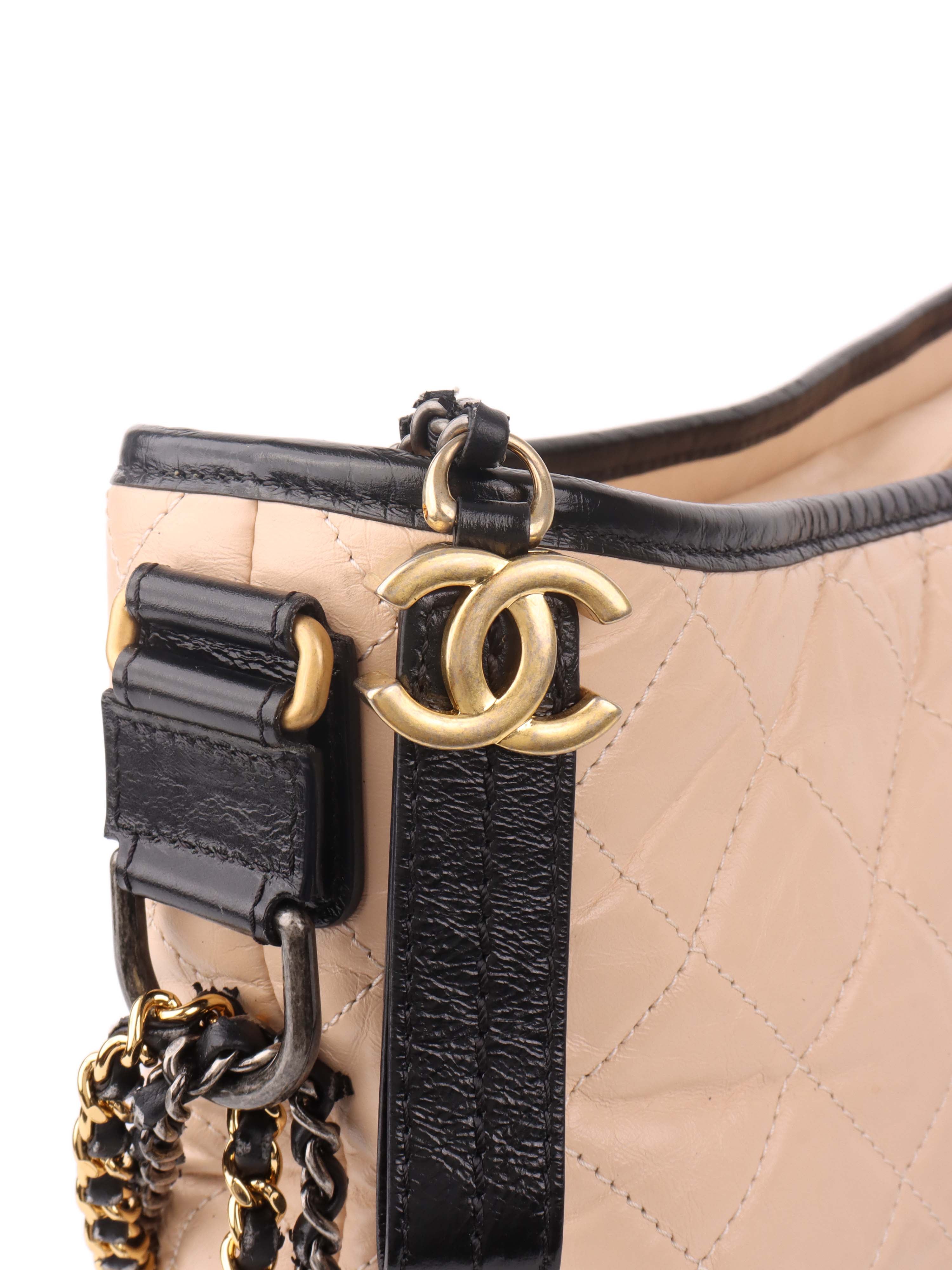 Chanel Large Gabrielle Black and Beige Shoulder Bag.