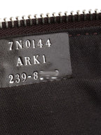 Fendi Brown Logo Fabric Shoulder Bag.