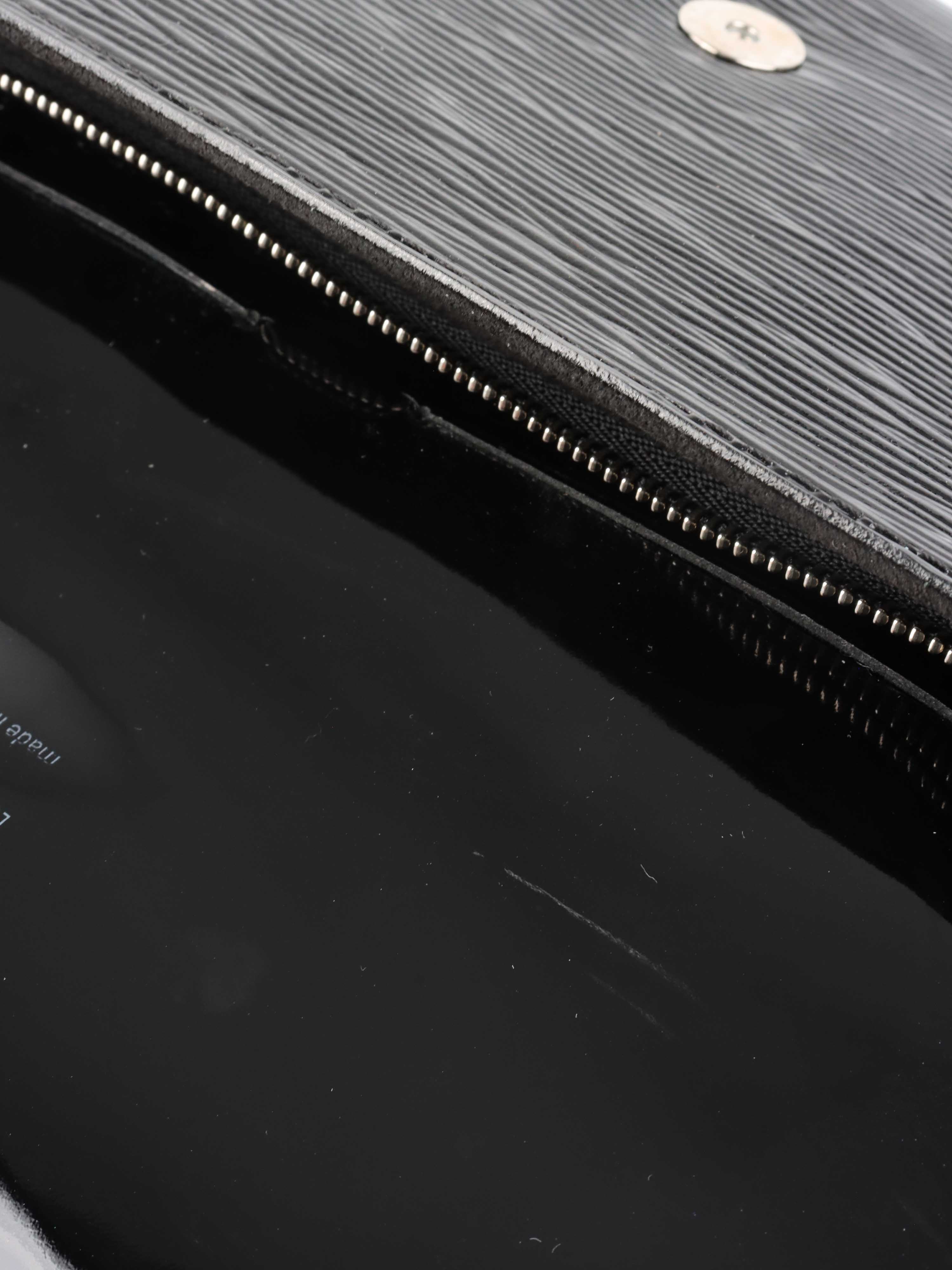 Louis Vuitton Black Patent Epi Clutch with Shoulder Strap.