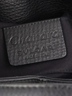 Bvlgari Black Leather Shoulder Bag with Handles.