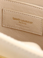 Saint Laurent Beige Manhattan Zip Chain Bag.