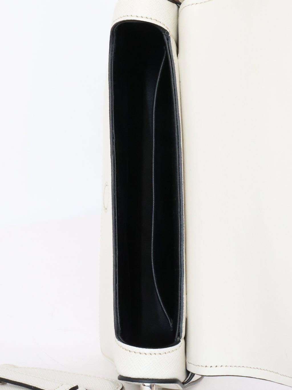 Prada White Saffiano Crossbody Bag