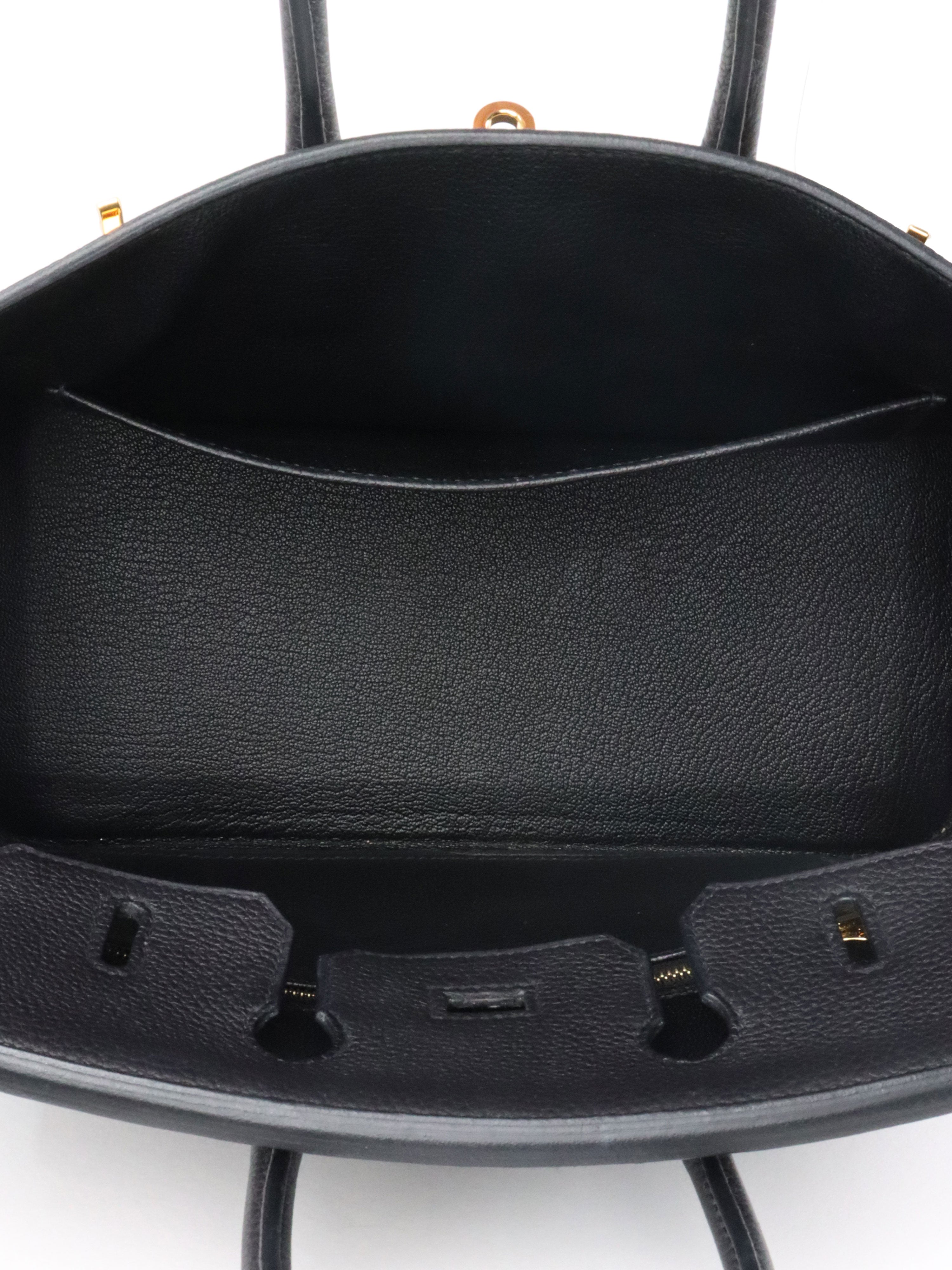 Hermes Noir Birkin 25 Togo Leather GHW Stamp Y