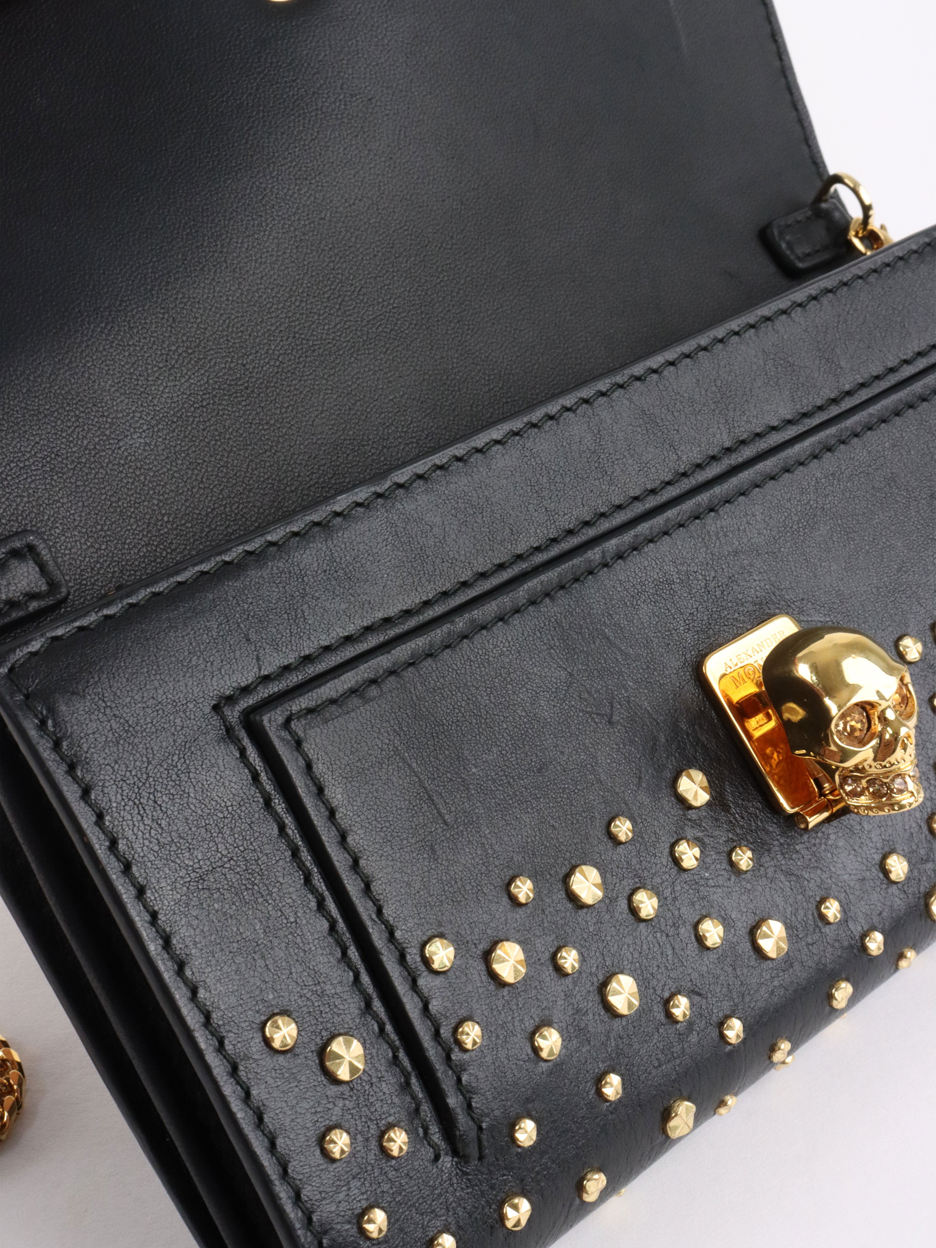 Alexander McQueen Studs & Skull Chain Clutch