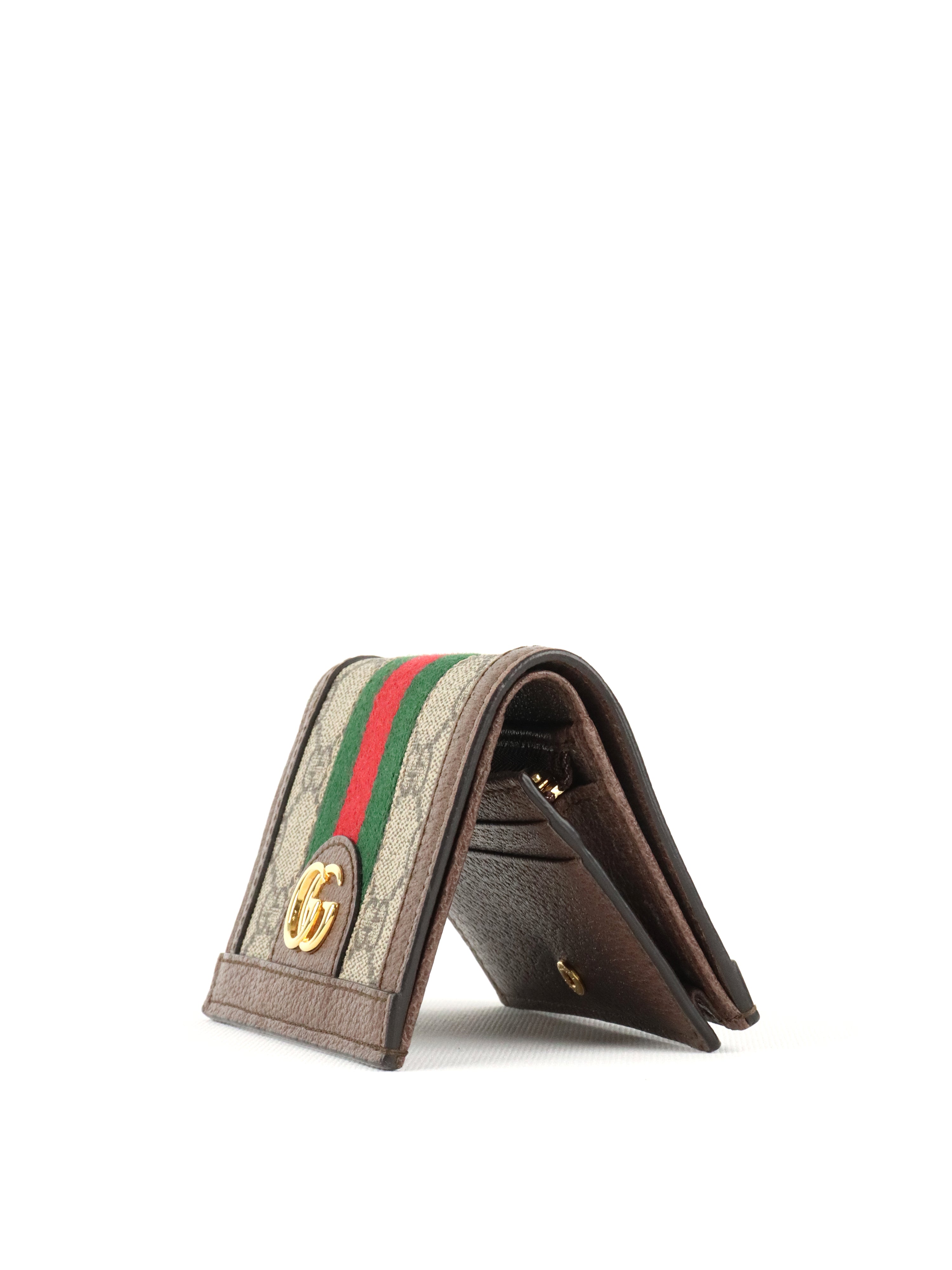 Gucci Brown Ophidia Card Case Wallet