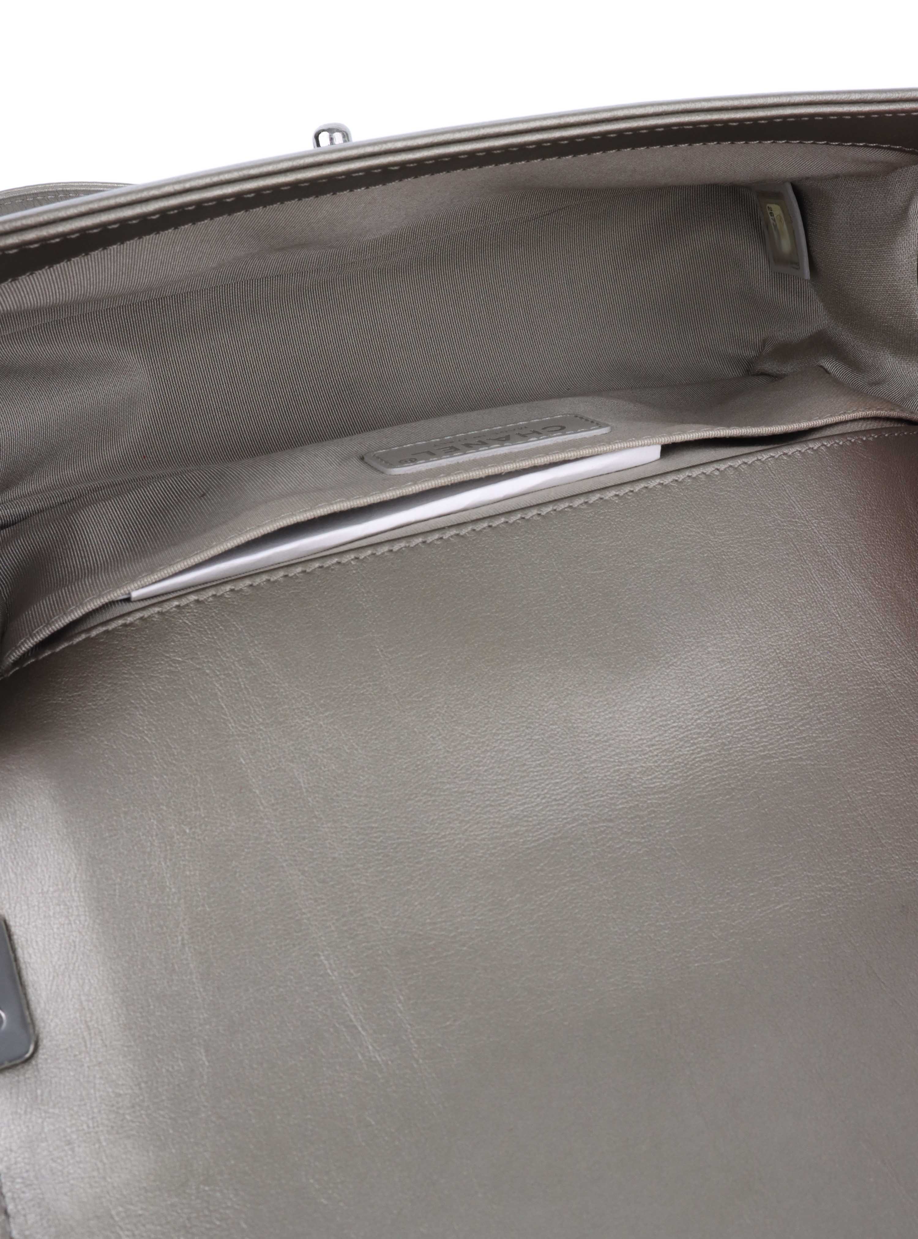 Chanel Medium Chevron Metallic Crumpled Calfskin Boy Bag.