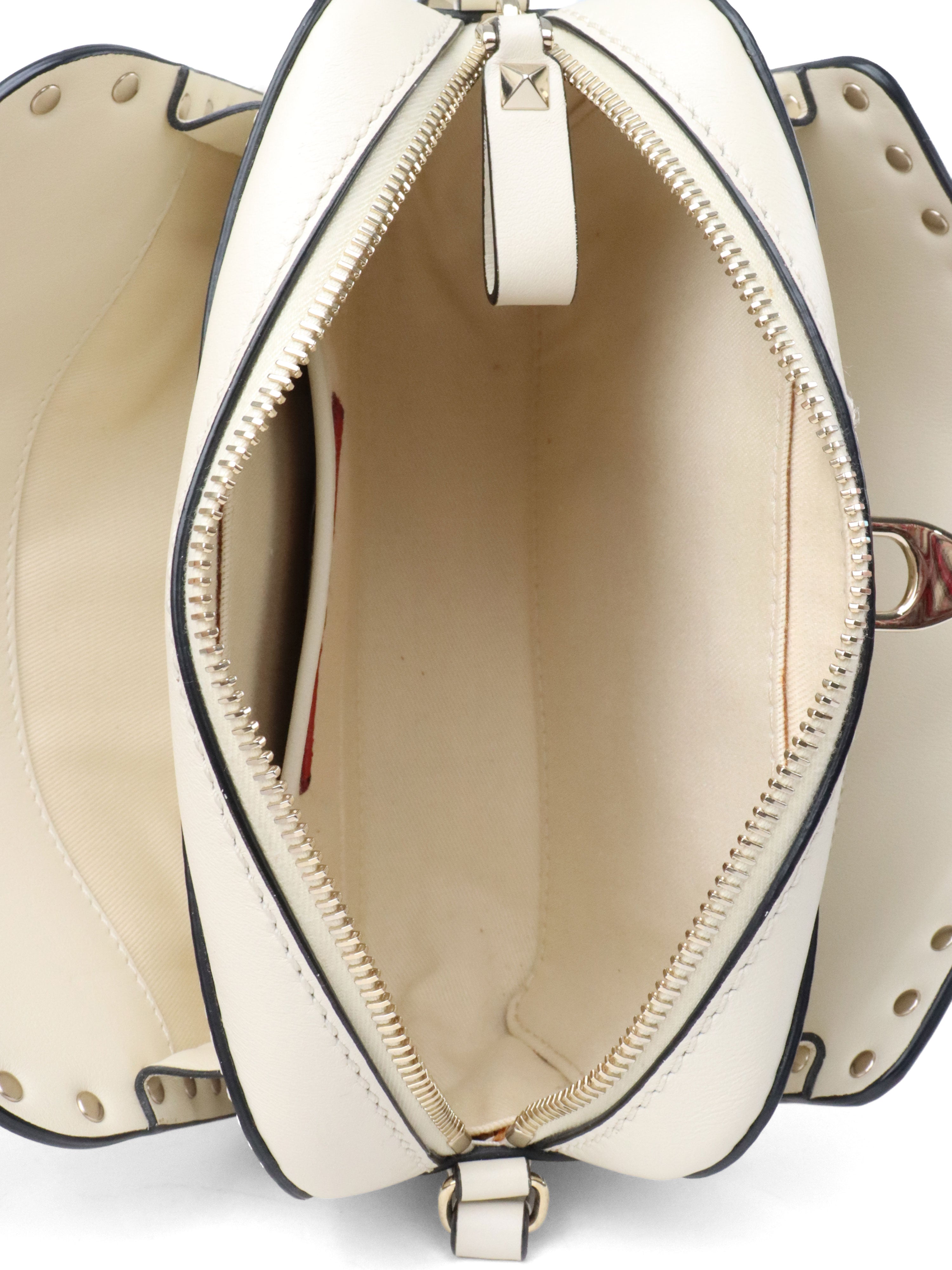 Valentino White Rockstuds Camera Bag