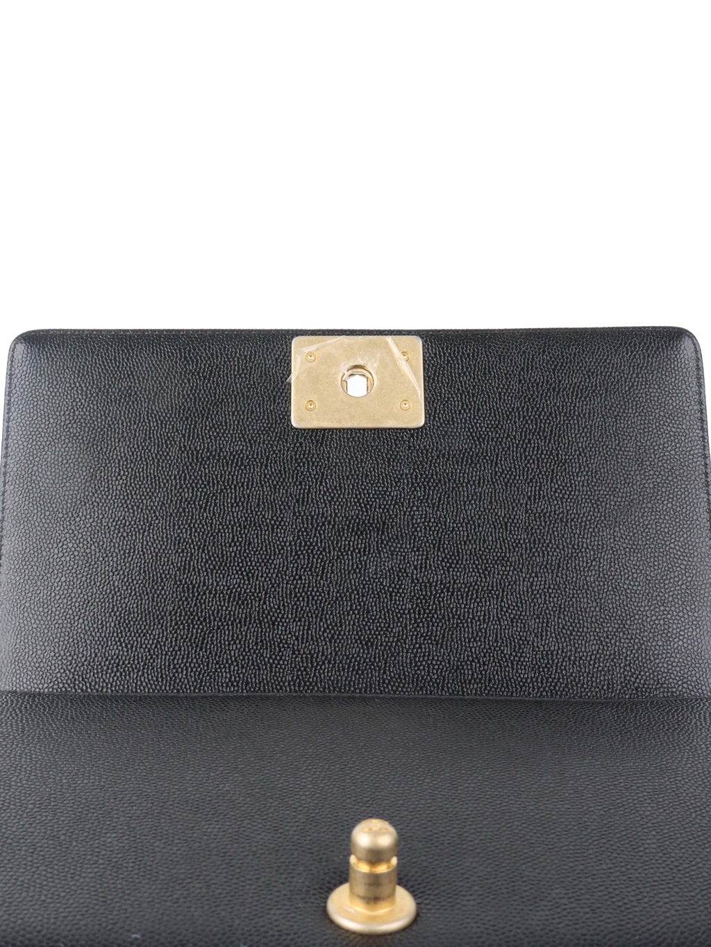 Chanel Black Chevron Caviar Medium Boy Bag.