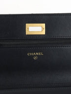 Chanel Black Aged Calfskin 2.55 Wallet On Chain