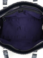 Fendi Vintage Navy Zucchino Canvas Boston Bag