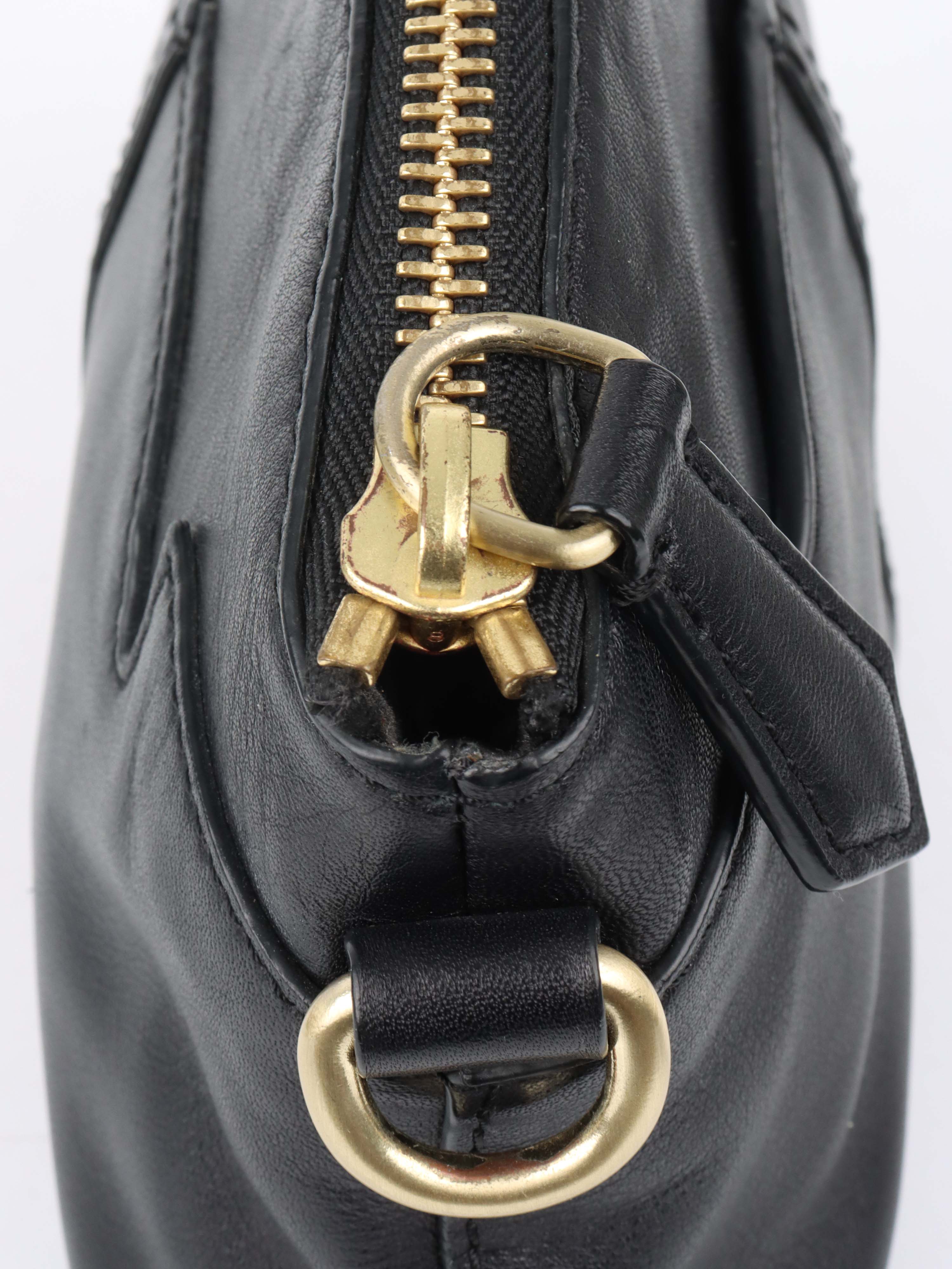 Givenchy Vintage Black Leather Crossbody Bag.