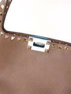 Valentino Brown Rockstud Hobo Bag