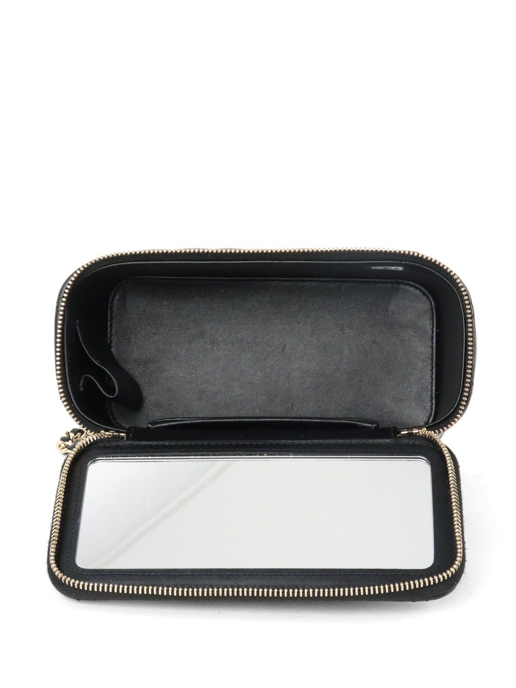 Chanel Black Lambskin Vanity Case with Handle LGHW