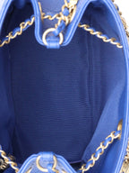 Chanel Blue Egyptian Amulet Drawstring Bucket Bag