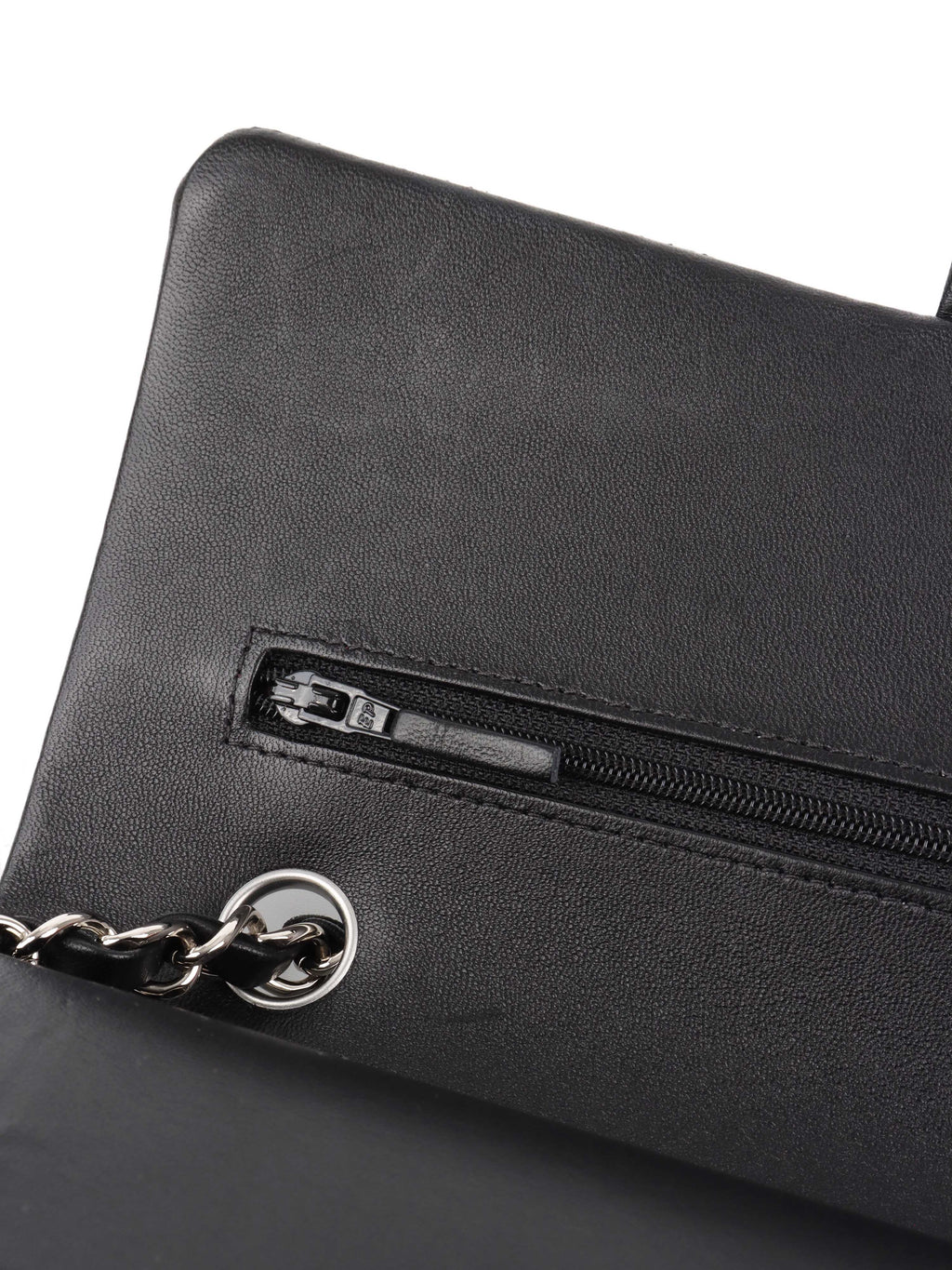 Chanel Black Medium Lambskin Classic Flap SHW.