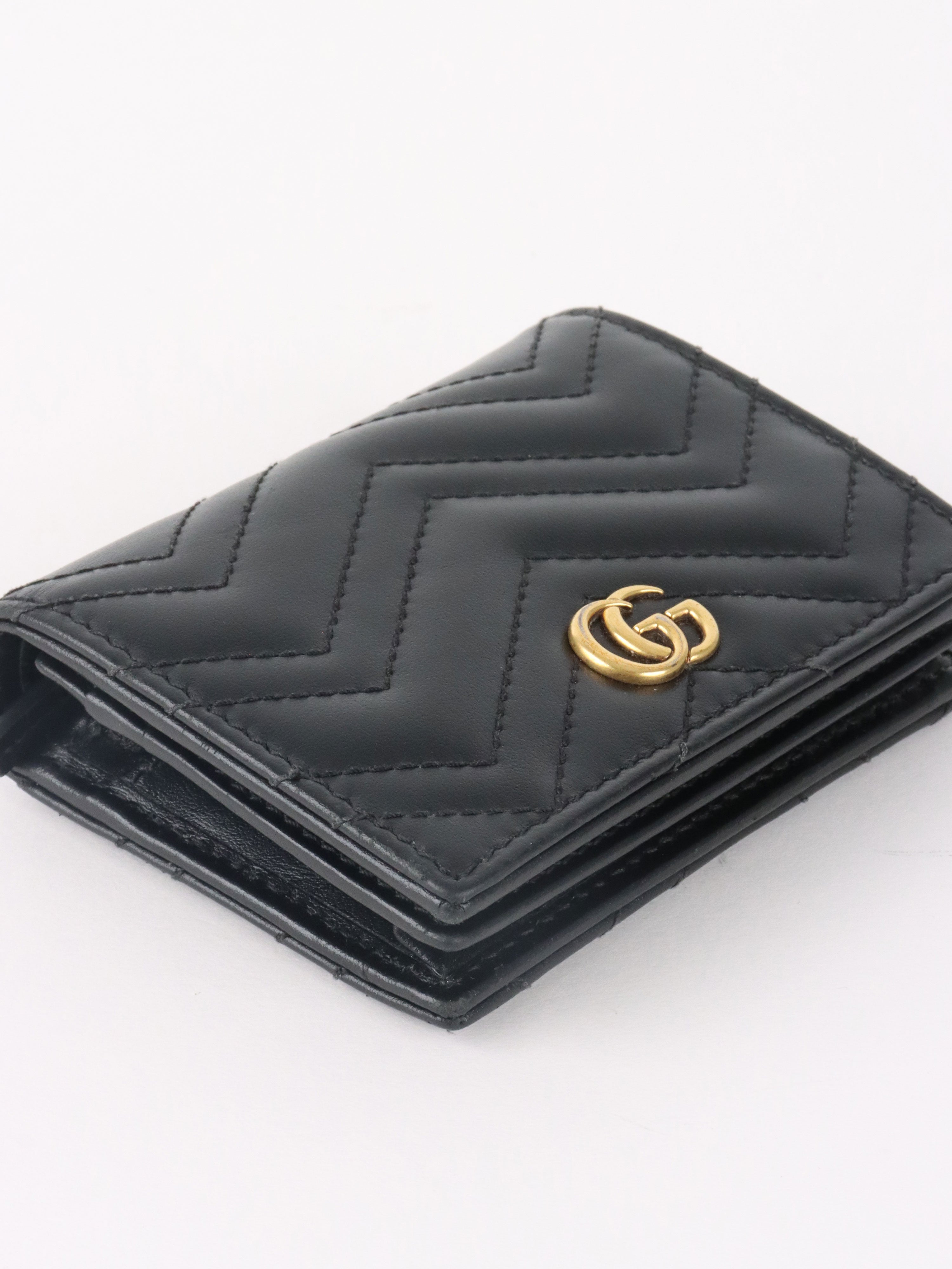 Gucci Black GG Marmont Card Case Wallet