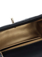 Chanel Black Lambskin Square Classic Flap with Pearl Crush