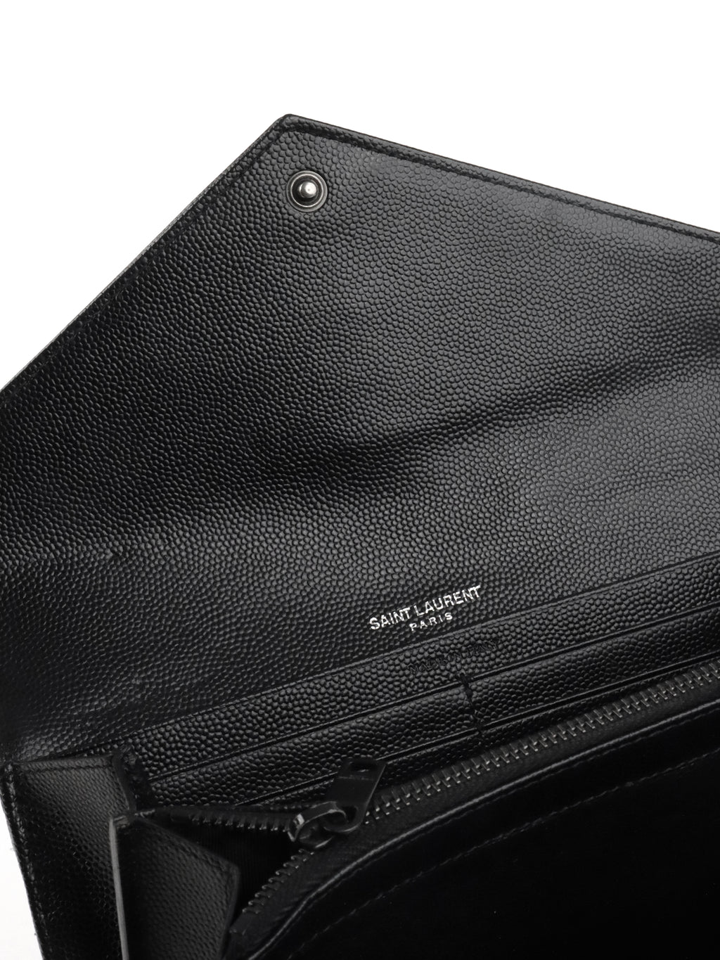 Saint Laurent Black Cassandre Matelasse Large Flap Wallet