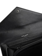 Saint Laurent Black Cassandre Matelasse Large Flap Wallet