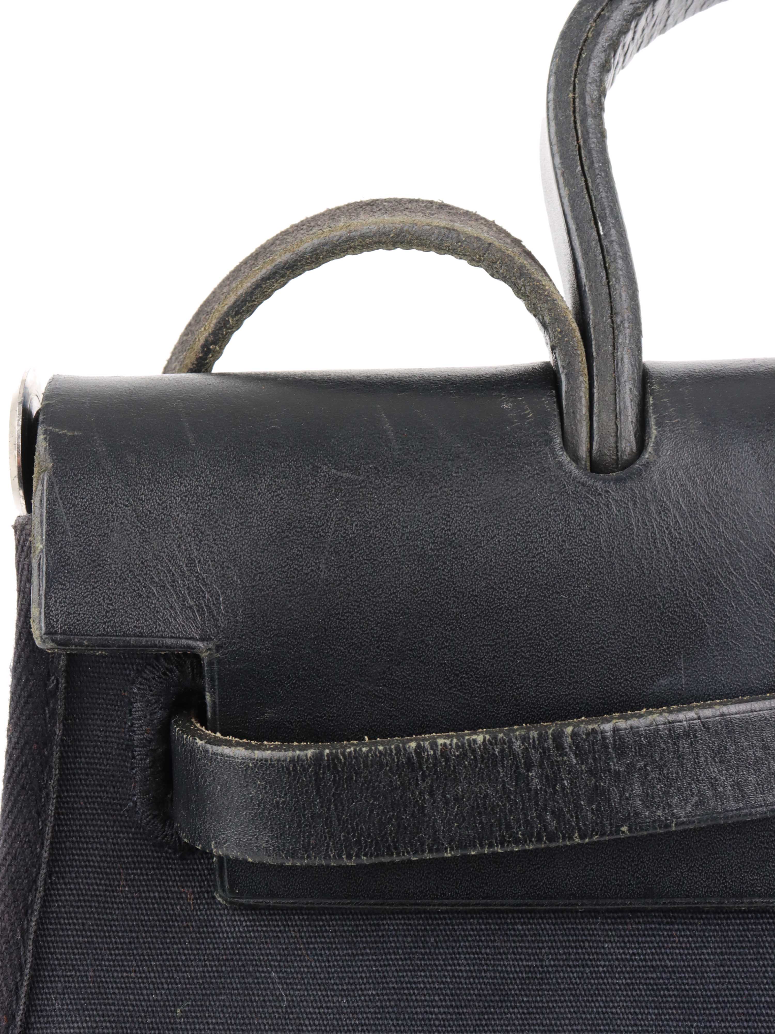 Hermes Vintage Black Herbag Stamp H 2004.