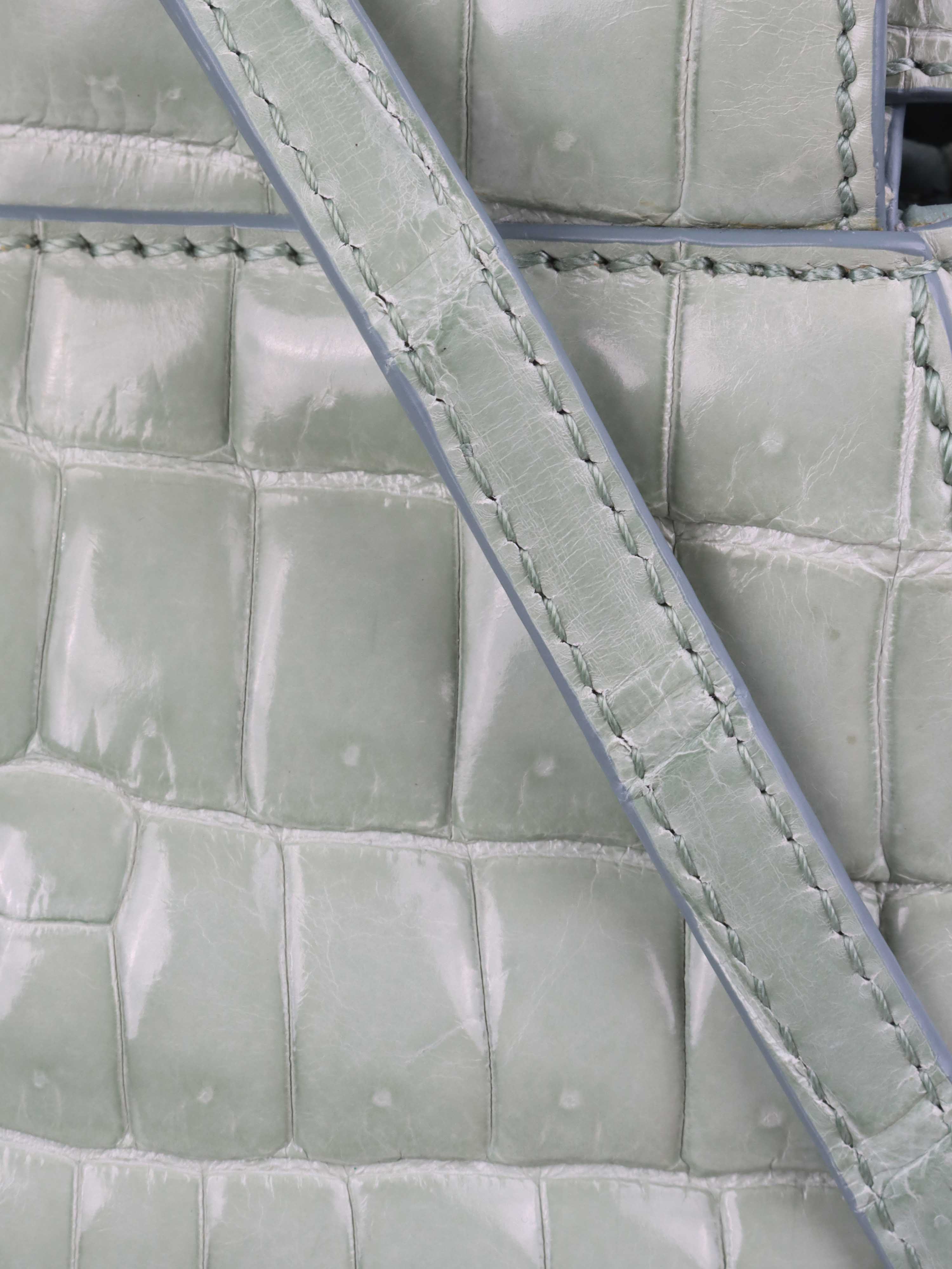 Fendi Peekaboo Crocodile Mini Mint Green