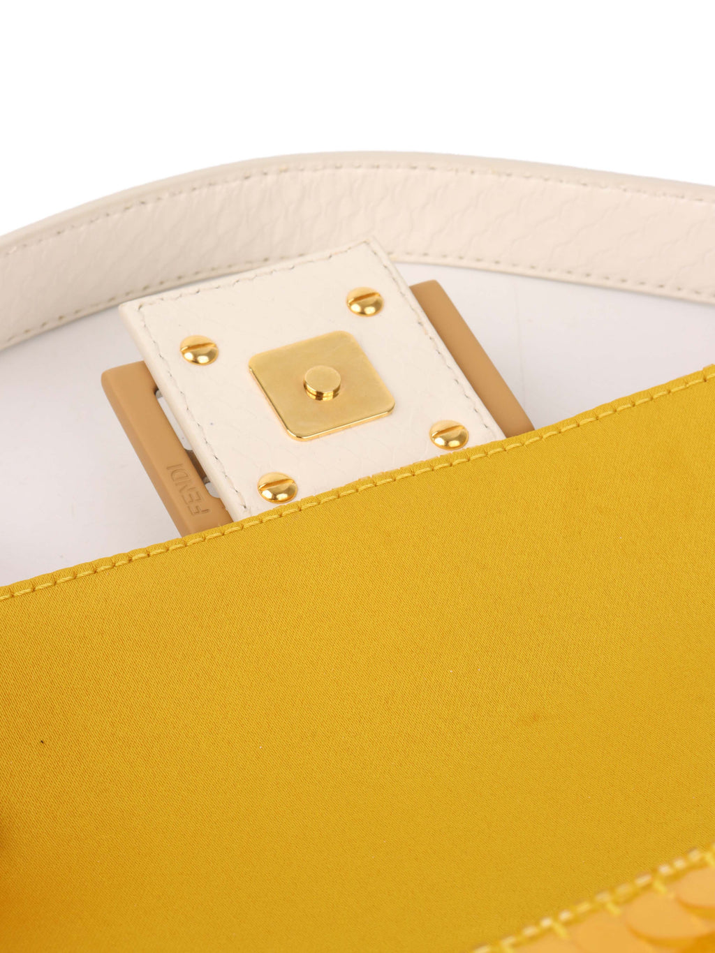 Fendi Yellow Sequin Baguette Shoulder Bag.