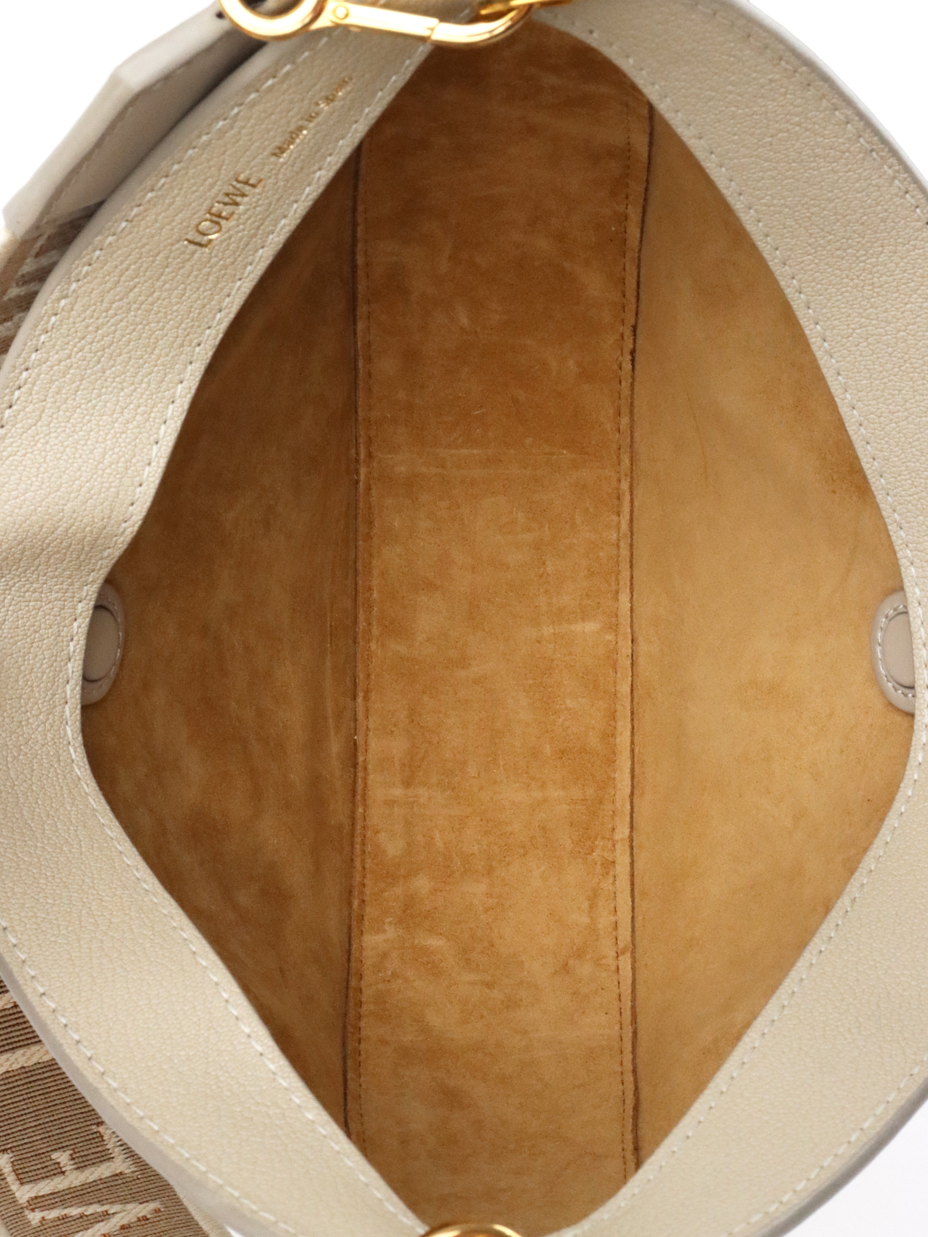 Loewe Small Light Oat Luna Leather Hobo Bag