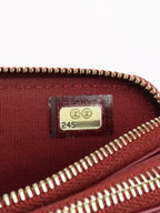 Chanel Burgundy Lambskin Double Zip Wallet on Chain