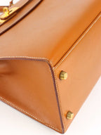 Hermes Vintage Kelly 32  Gold Courchevel GHW Circle W