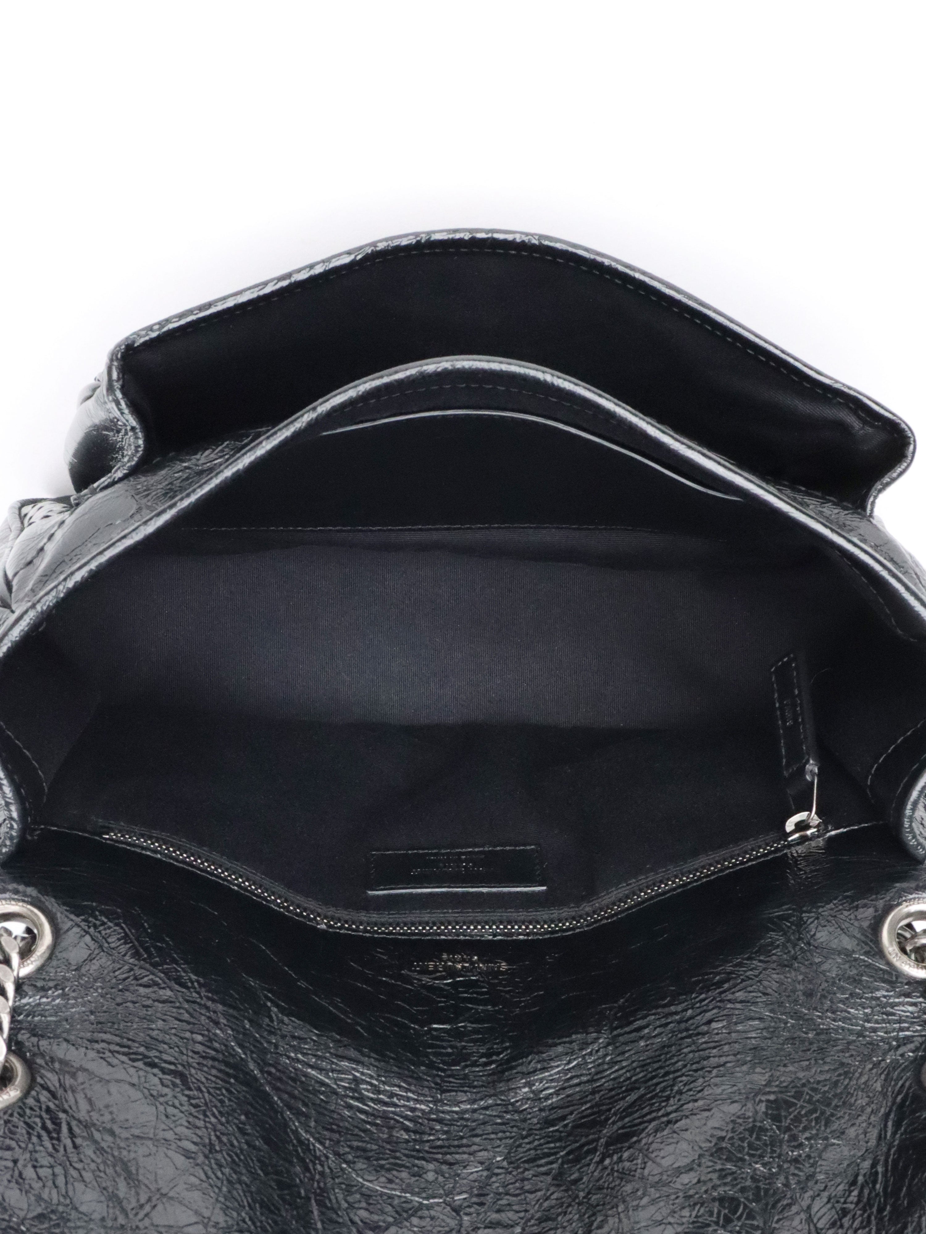 Saint Laurent Black Vintage Leather Medium Niki Bag