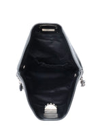 Miu Miu Black Smooth Leather with Crystal Strap Bag