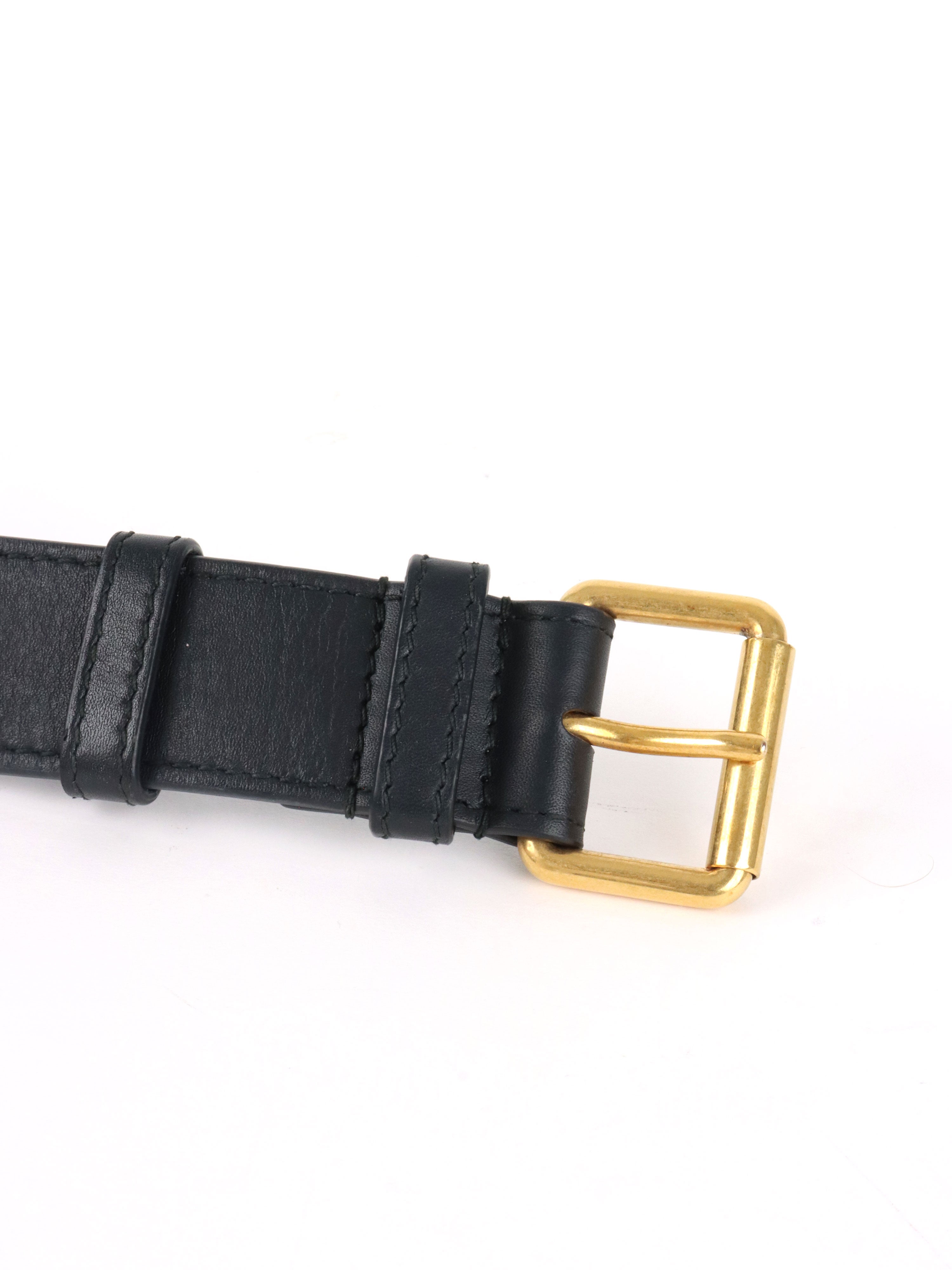 Gucci Black GG Marmont Matelasse Leather Belt Bag.