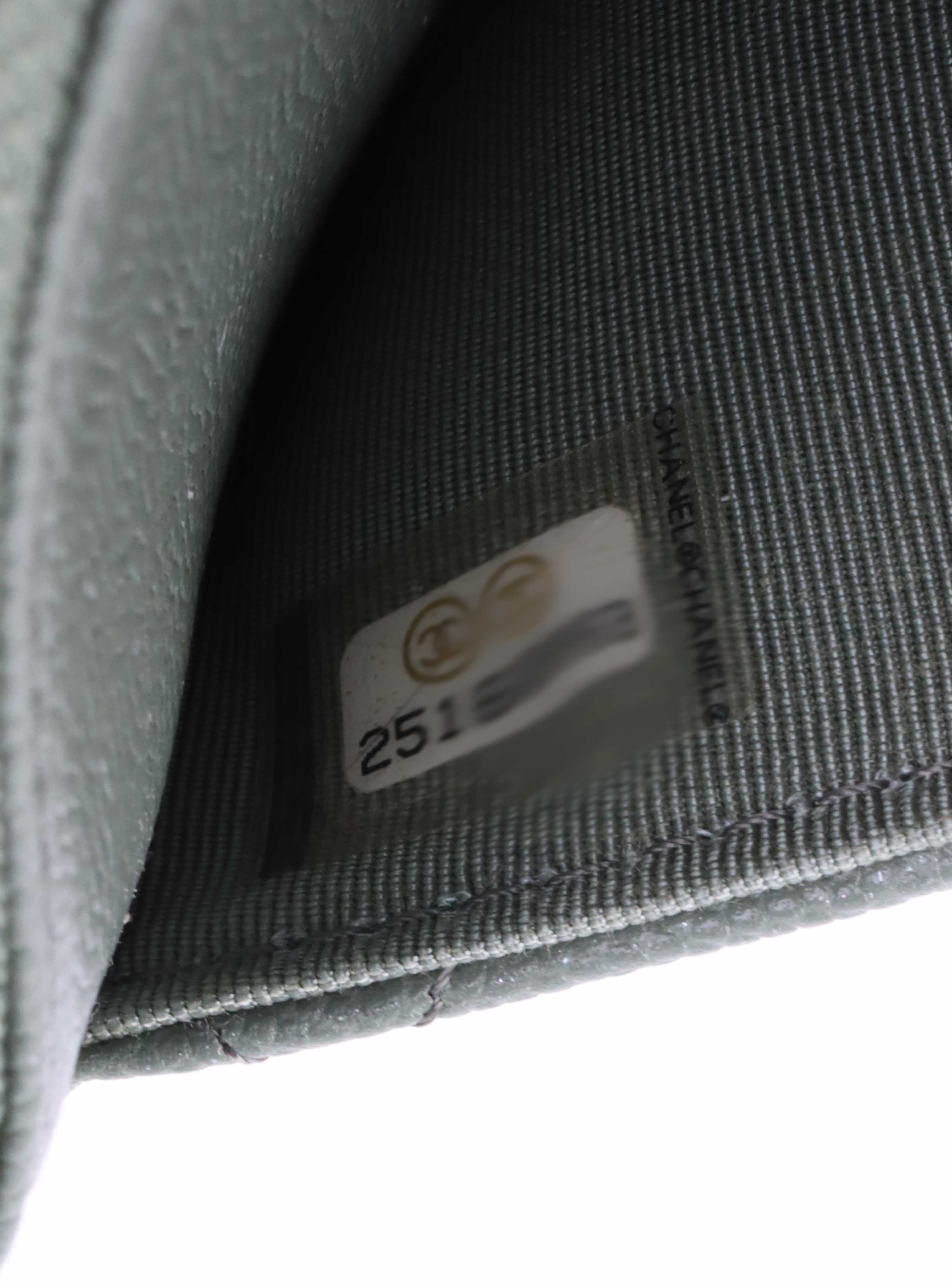 Chanel Green Iridescent Caviar Wallet on Chain.