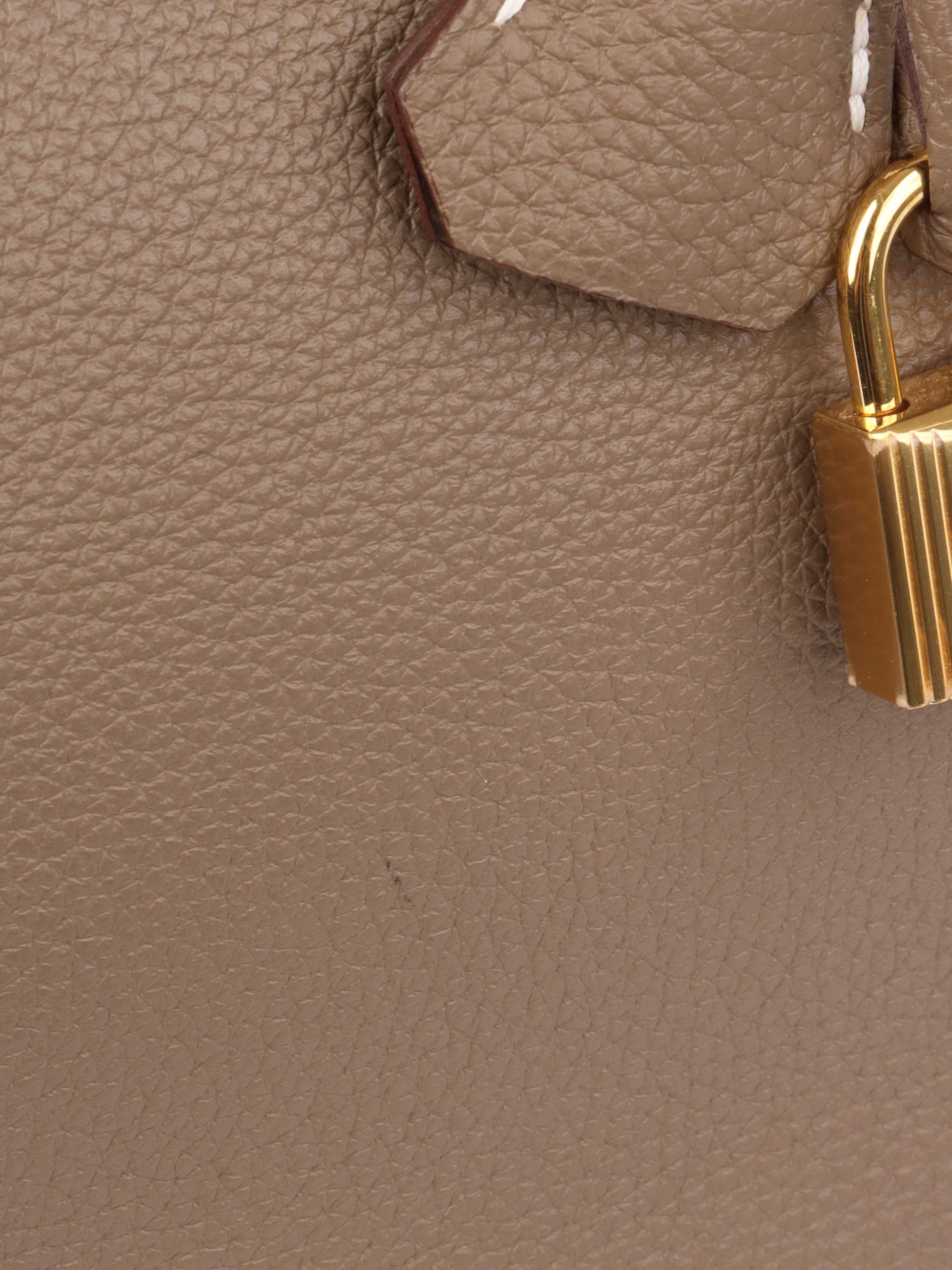 Hermes Etoupe Birkin 35 in Togo Leather GHW.