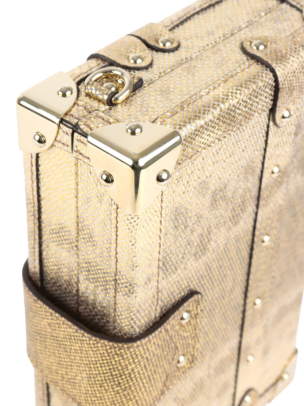 Louis Vuitton Metallic Gold Lizard Petite Malle