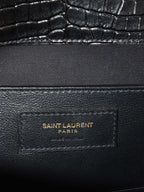 Saint Laurent Medium Manhattan Shiny Crocodile Shoulder Bag.