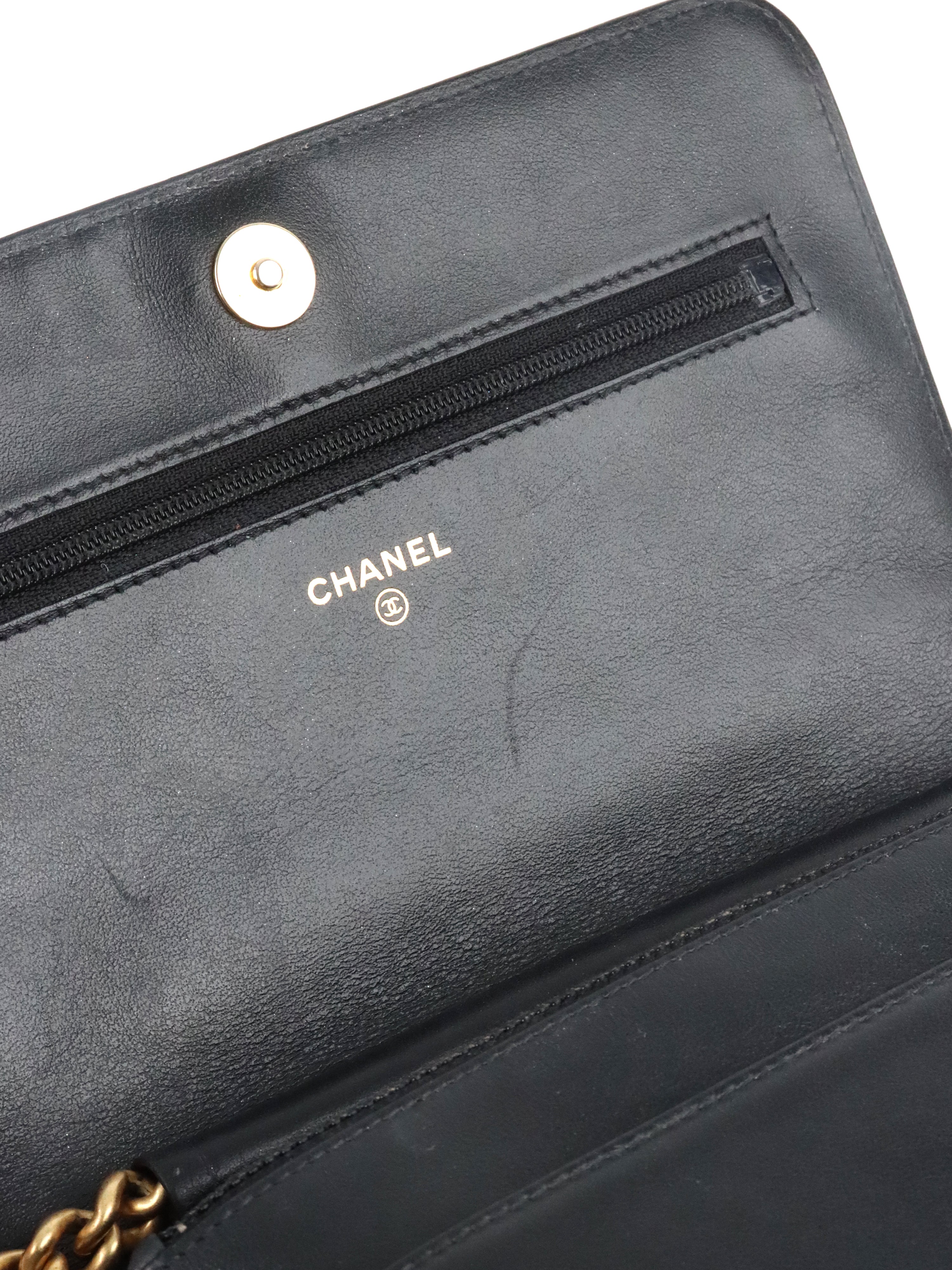 Chanel Black Caviar Boy Wallet On Chain GHW