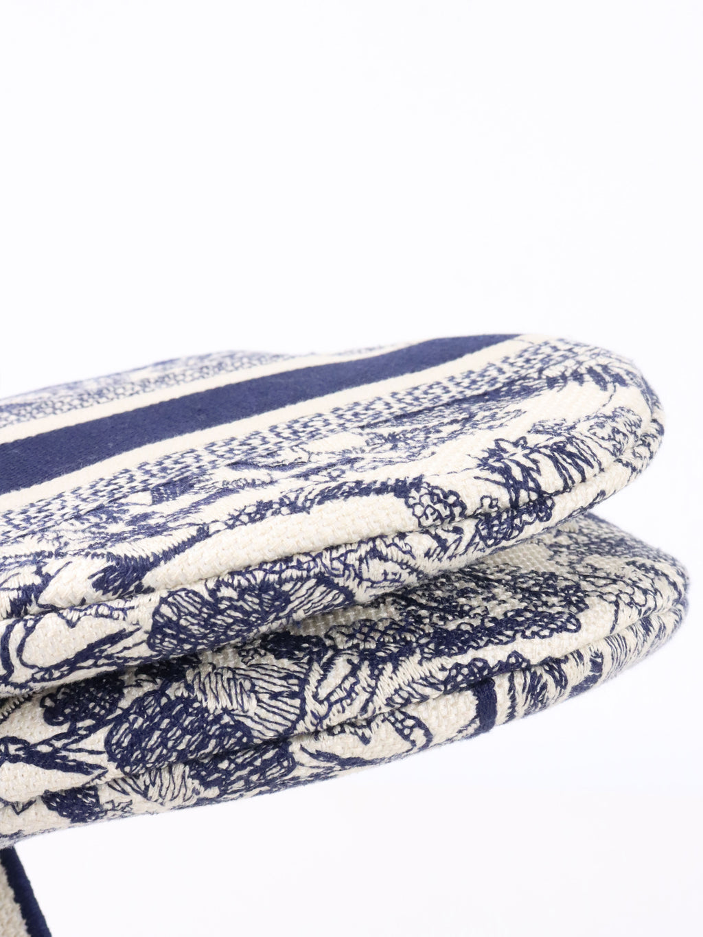 Dior Medium Blue Toile De Jouy Embroidered Saddle Bag