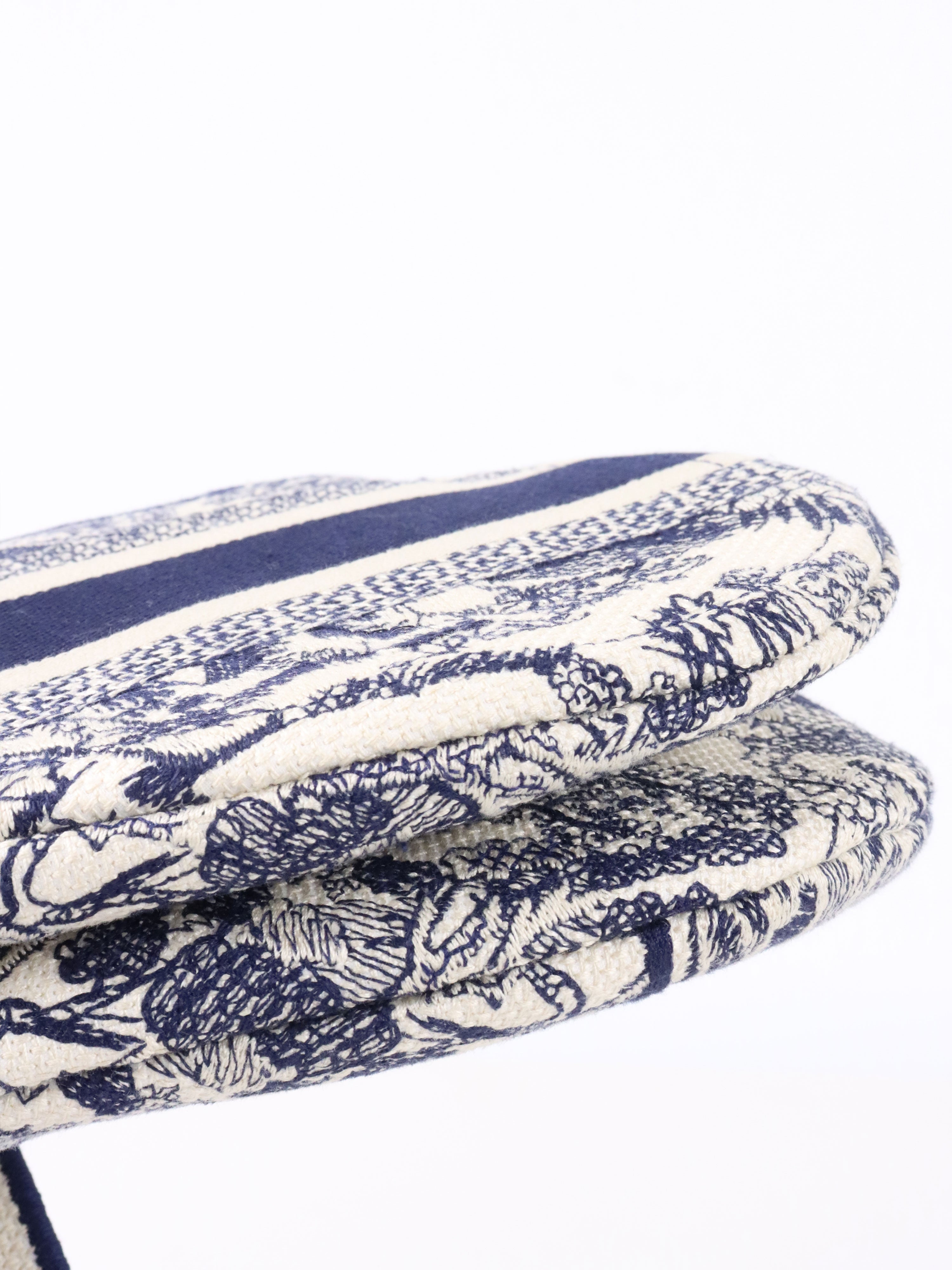 Dior Medium Blue Toile De Jouy Embroidered Saddle Bag