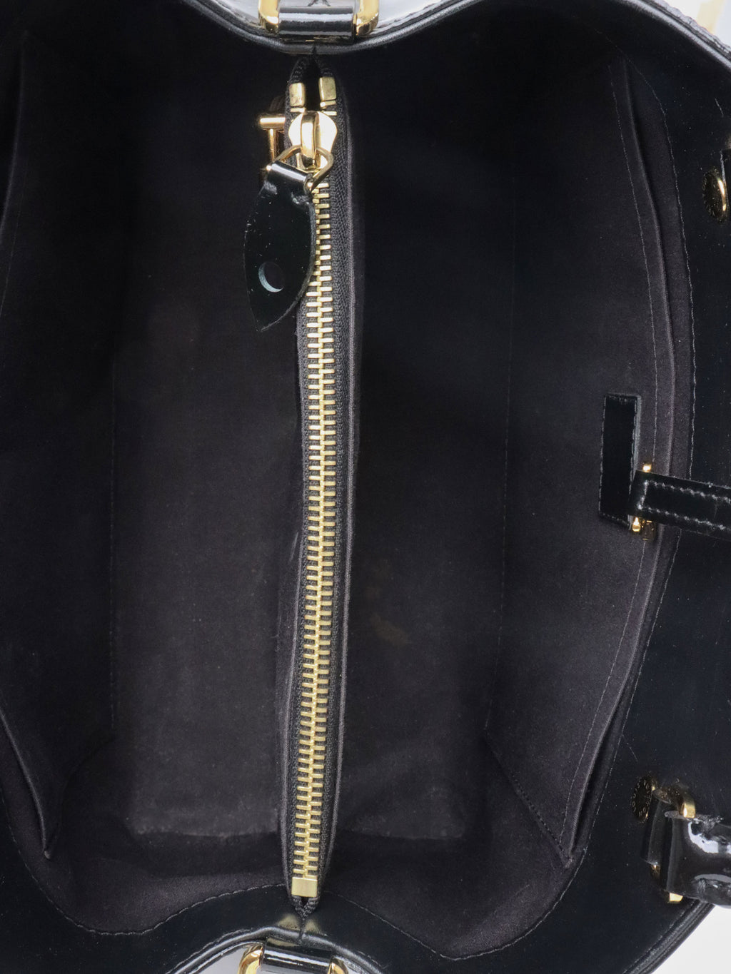 Louis Vuitton Black Monogram Vernis Montaigne MM Satchel Bag