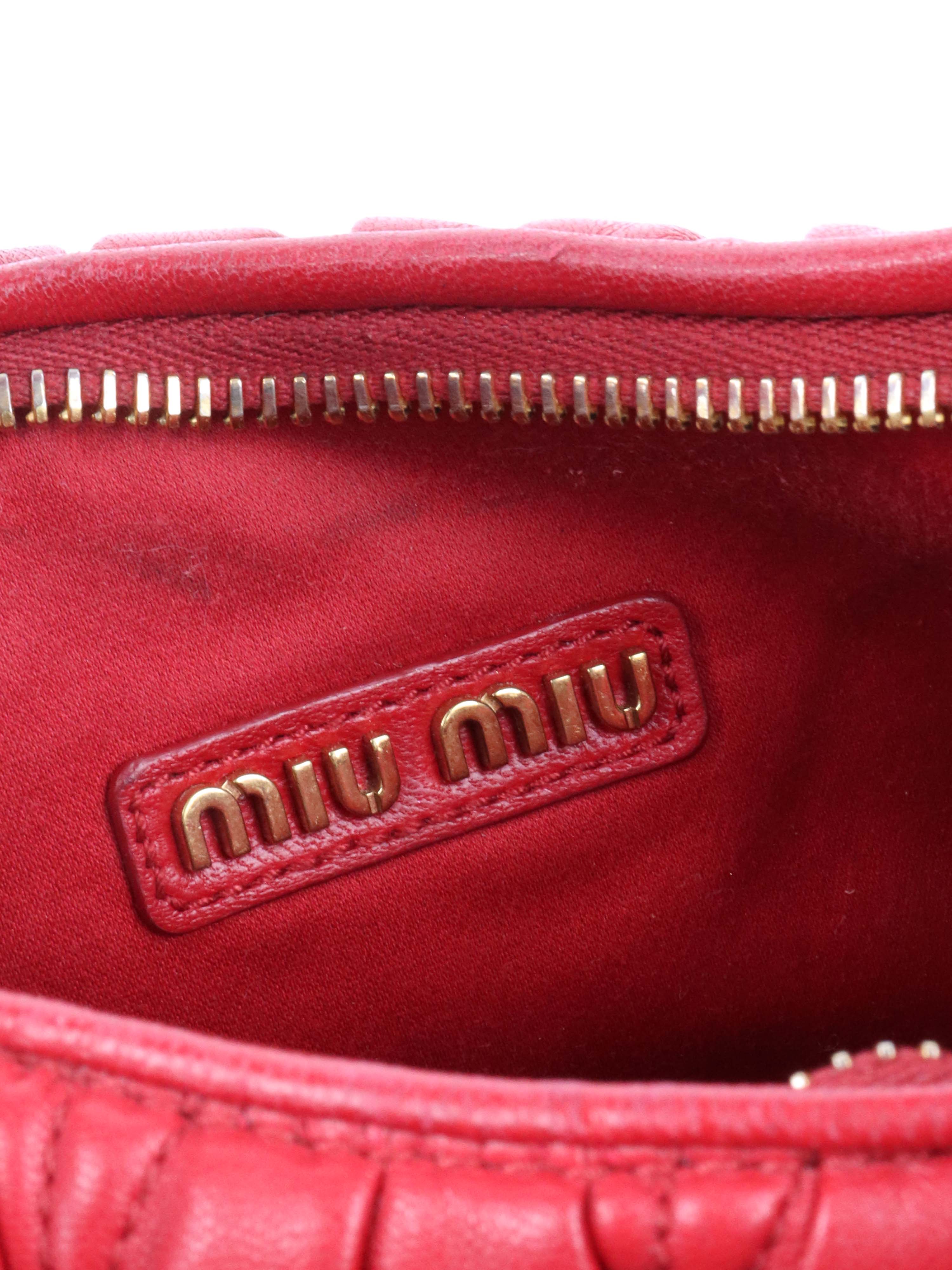 Miu Miu Small Red Wander Matelassé Bag