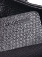 Bvlgari Black Leather Shoulder Bag with Handles.