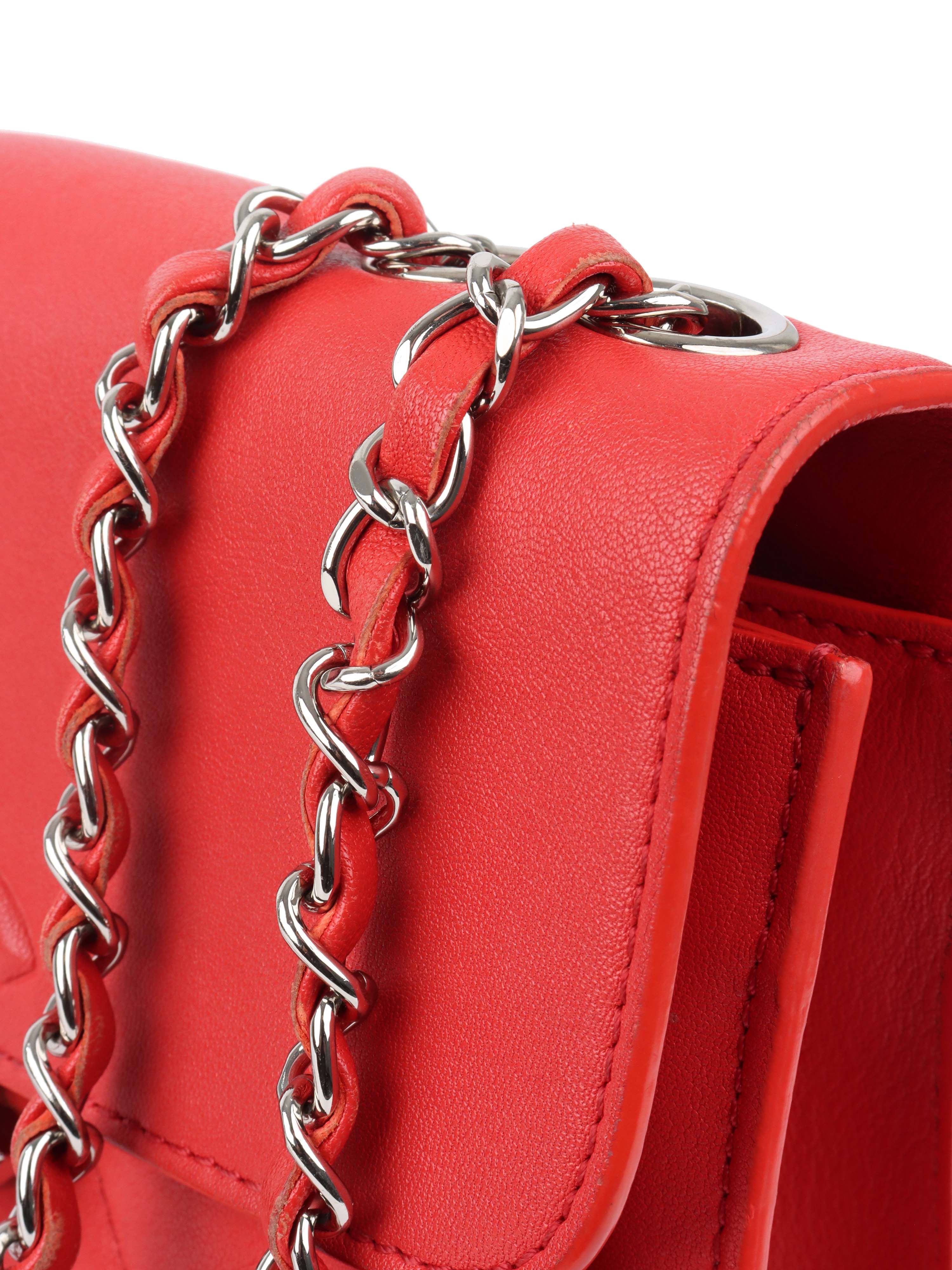 Chanel Red Quilted Two-tone CC Flap Bag