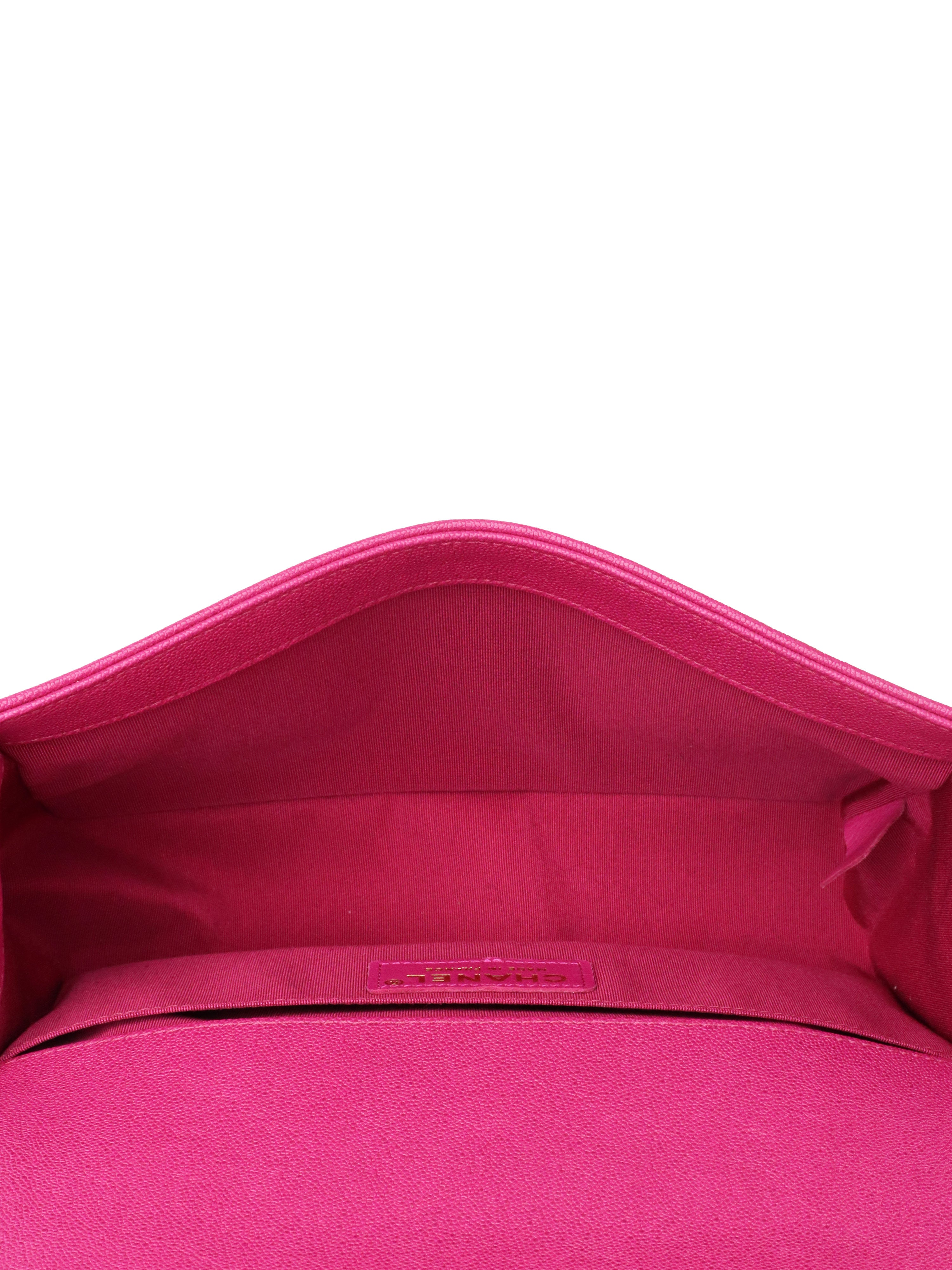 Chanel Berry Pink Medium Caviar Boy Bag LGHW