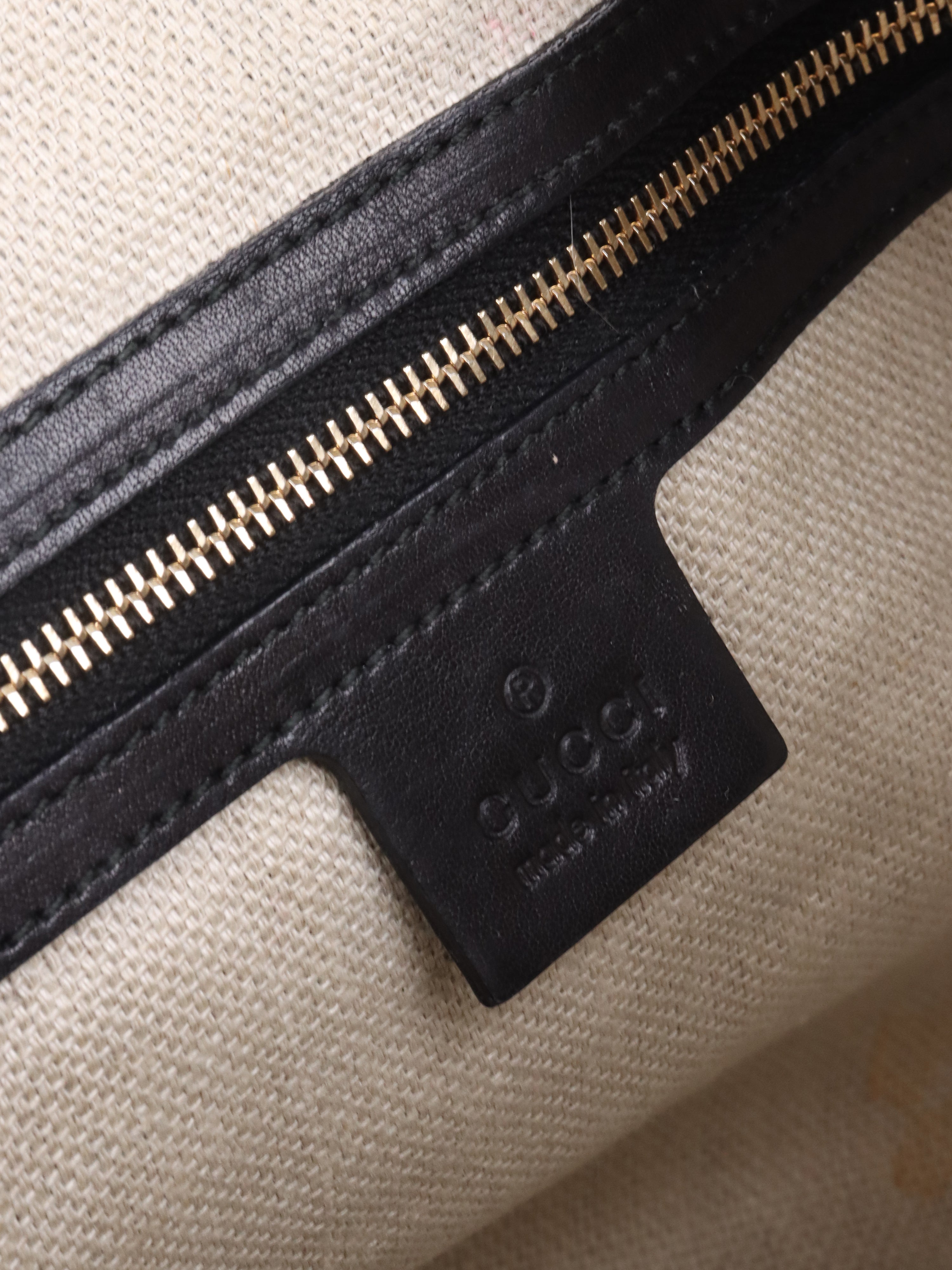 Gucci Black Leather Tote.